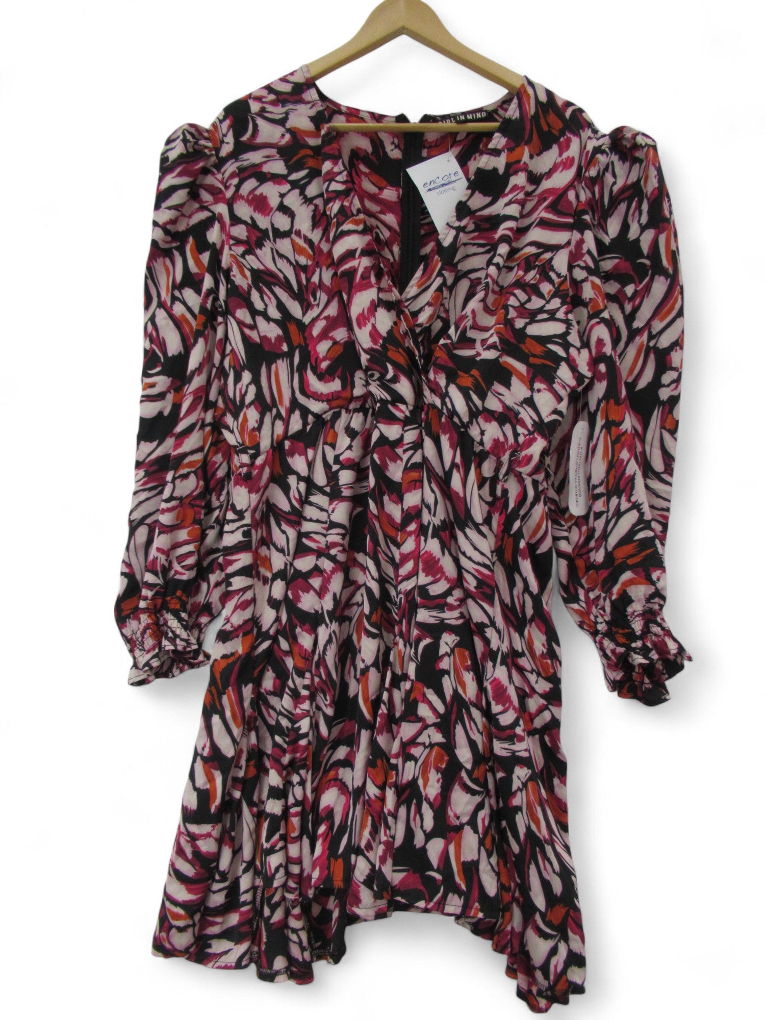 front image for Girl In Mind Silky Dress UK 22 Multicoloured Womenswear | Pre- loved 