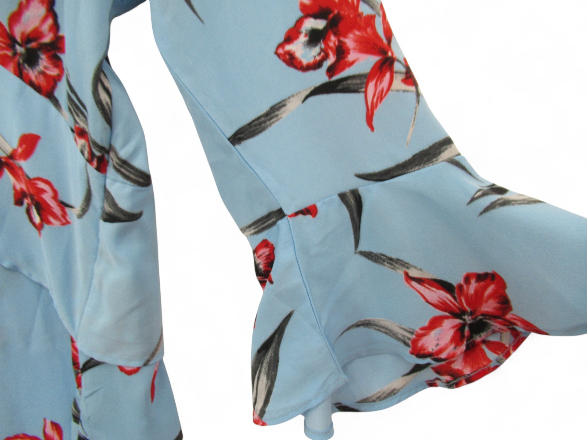 sleeve image for Neon Rose Floral Dress UK 24 Blue Red Womenswear | Pre-loved