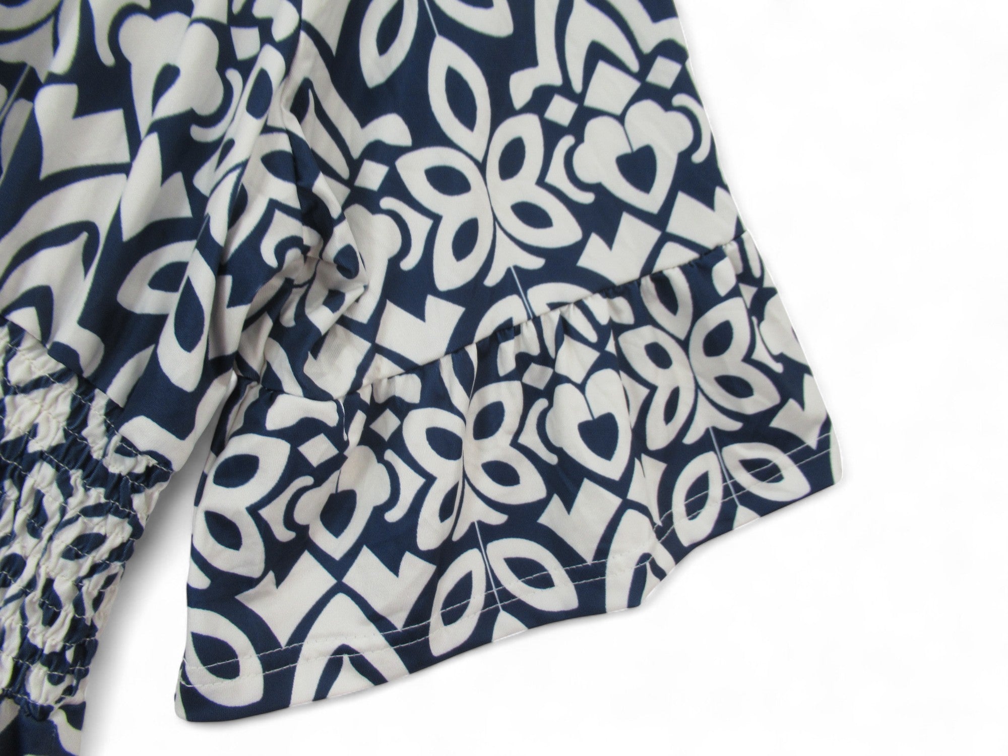 sleeve image for Maxi Dress Navy White Dress 5XL Geometric Womenswear | Pre-loved 