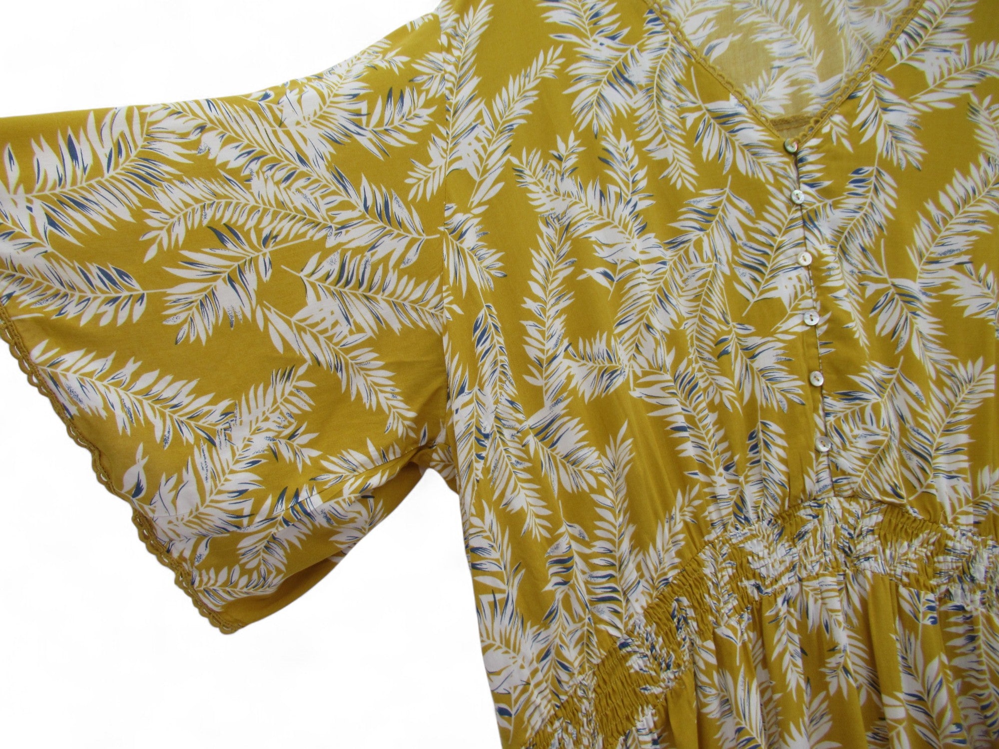 sleeve image for Long Tall Sally Dress Ochre Yellow UK 26-28 Womenswear | Pre-loved