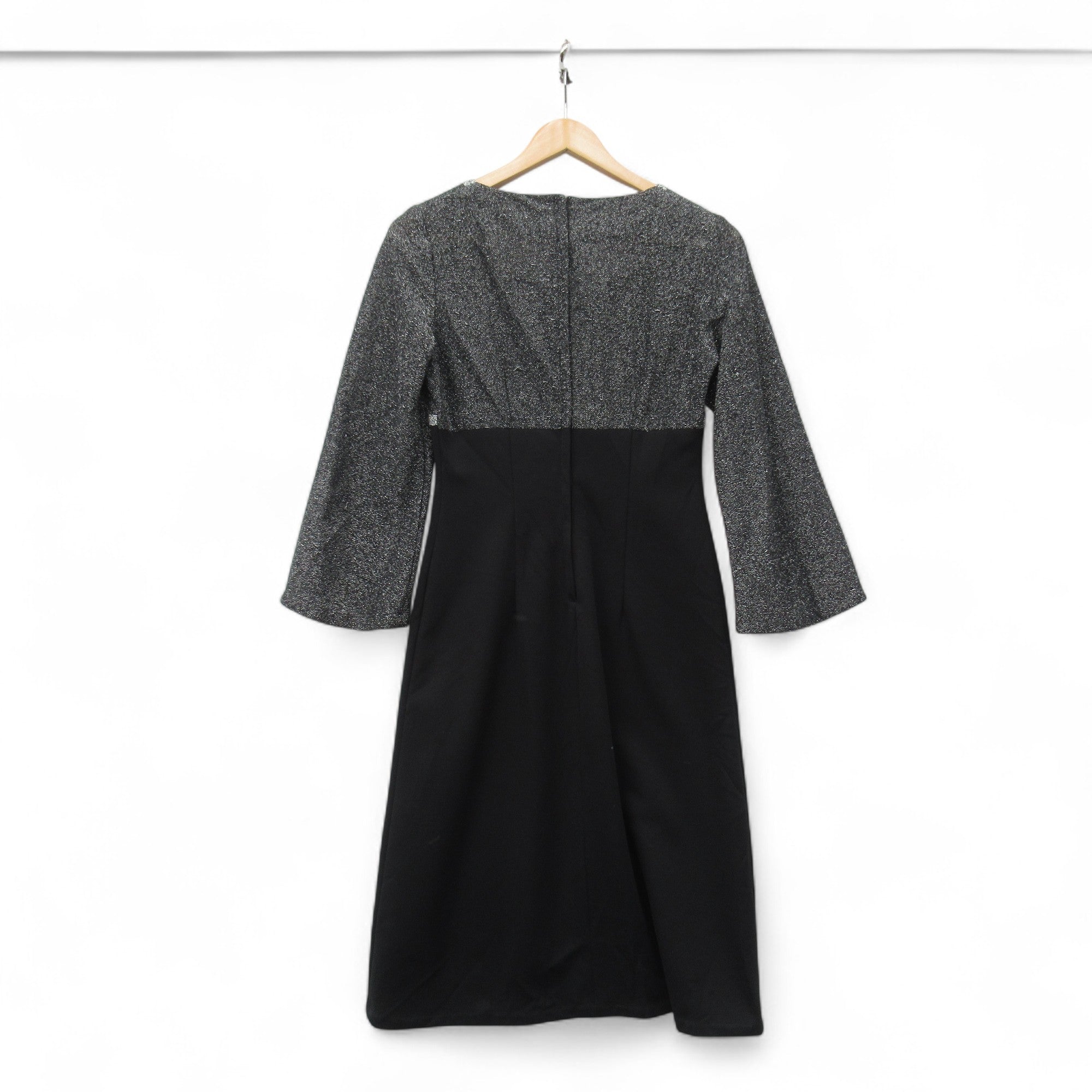 Devonshire Lady Vintage Dress Black Silver UK 12 Womenswear Pre-love