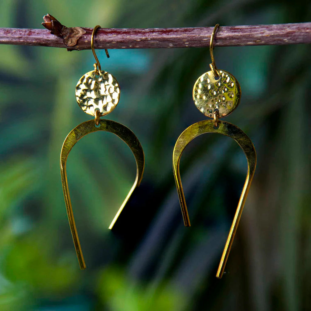 Hooped Brass Earrings