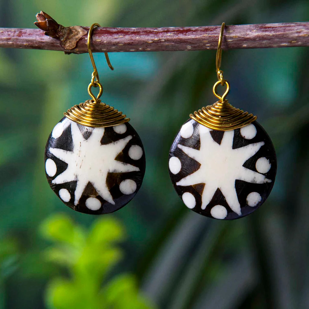 Starburst Batik Earrings