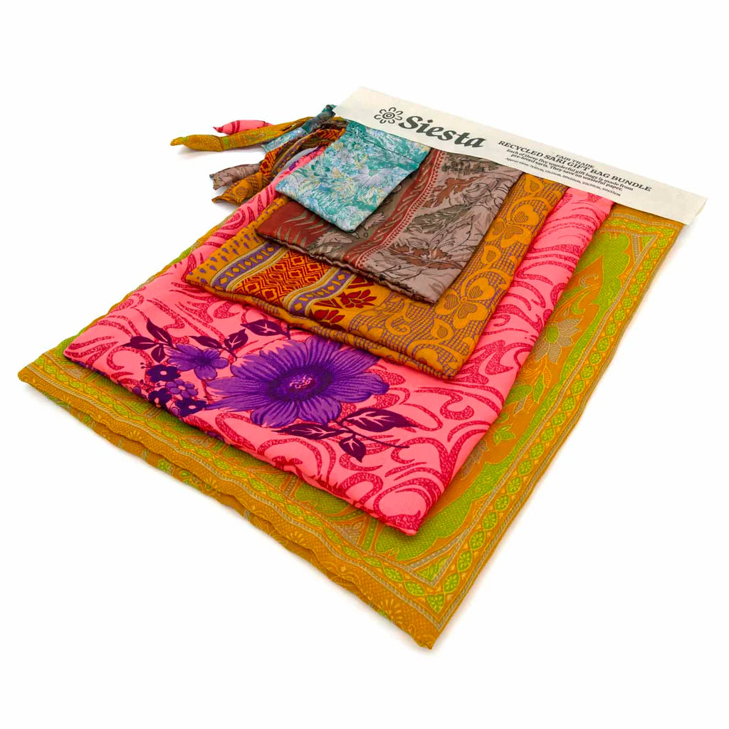 Recycled Sari Gift Bag Bundle