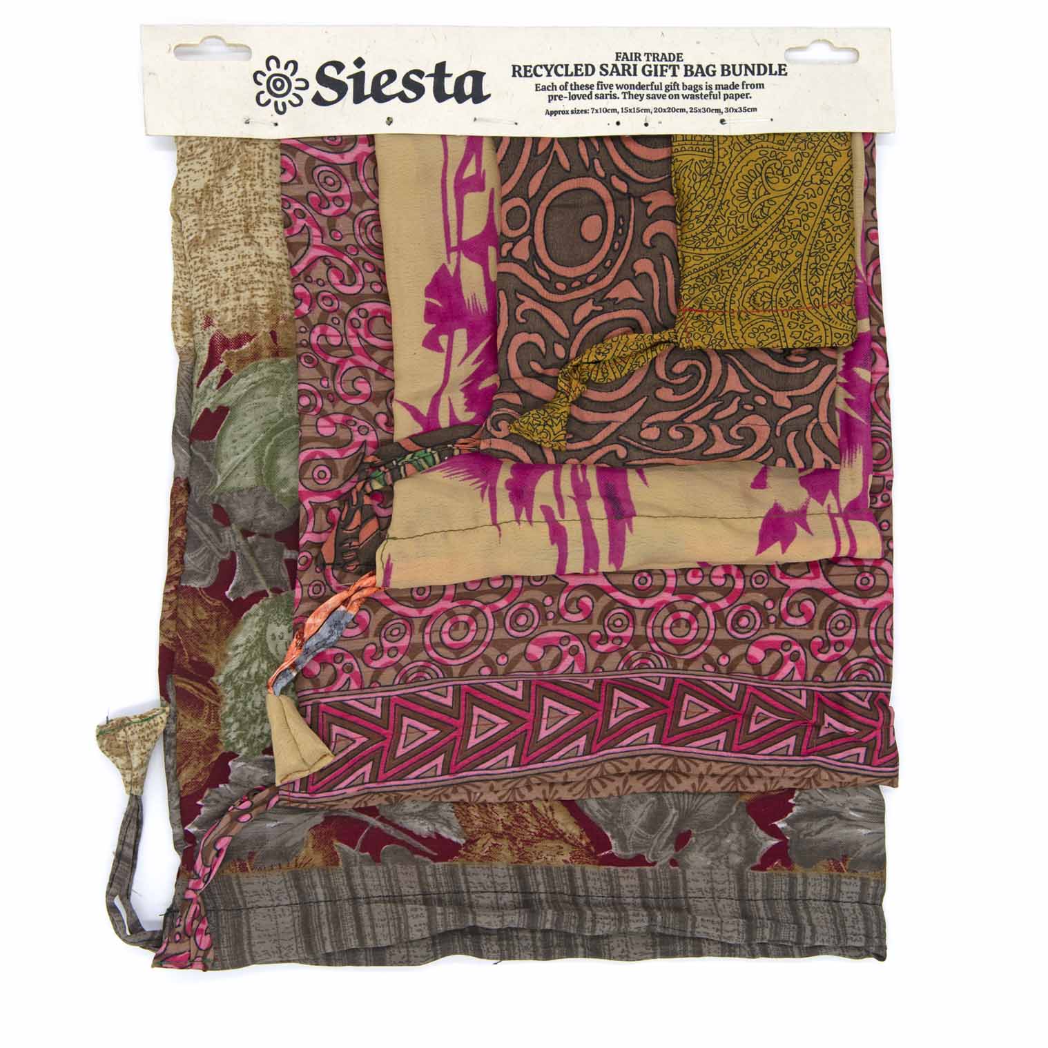 Recycled Sari Gift Bag Bundle