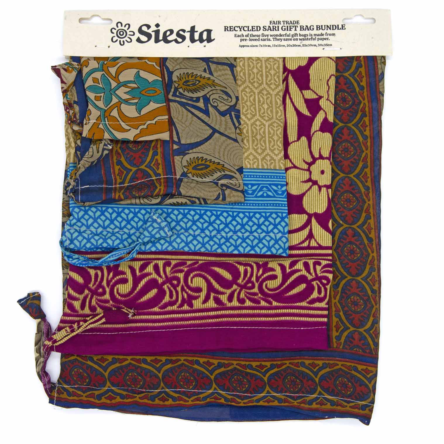 Recycled Sari Gift Bag Bundle
