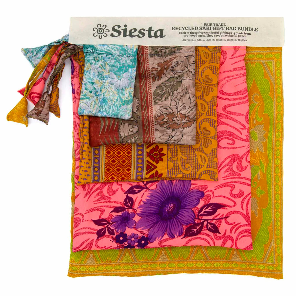 Recycled Sari Gift Bag Bundle