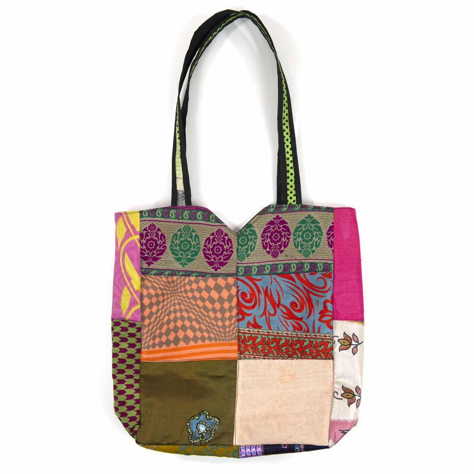 Recycled Sari Market Tote Bag