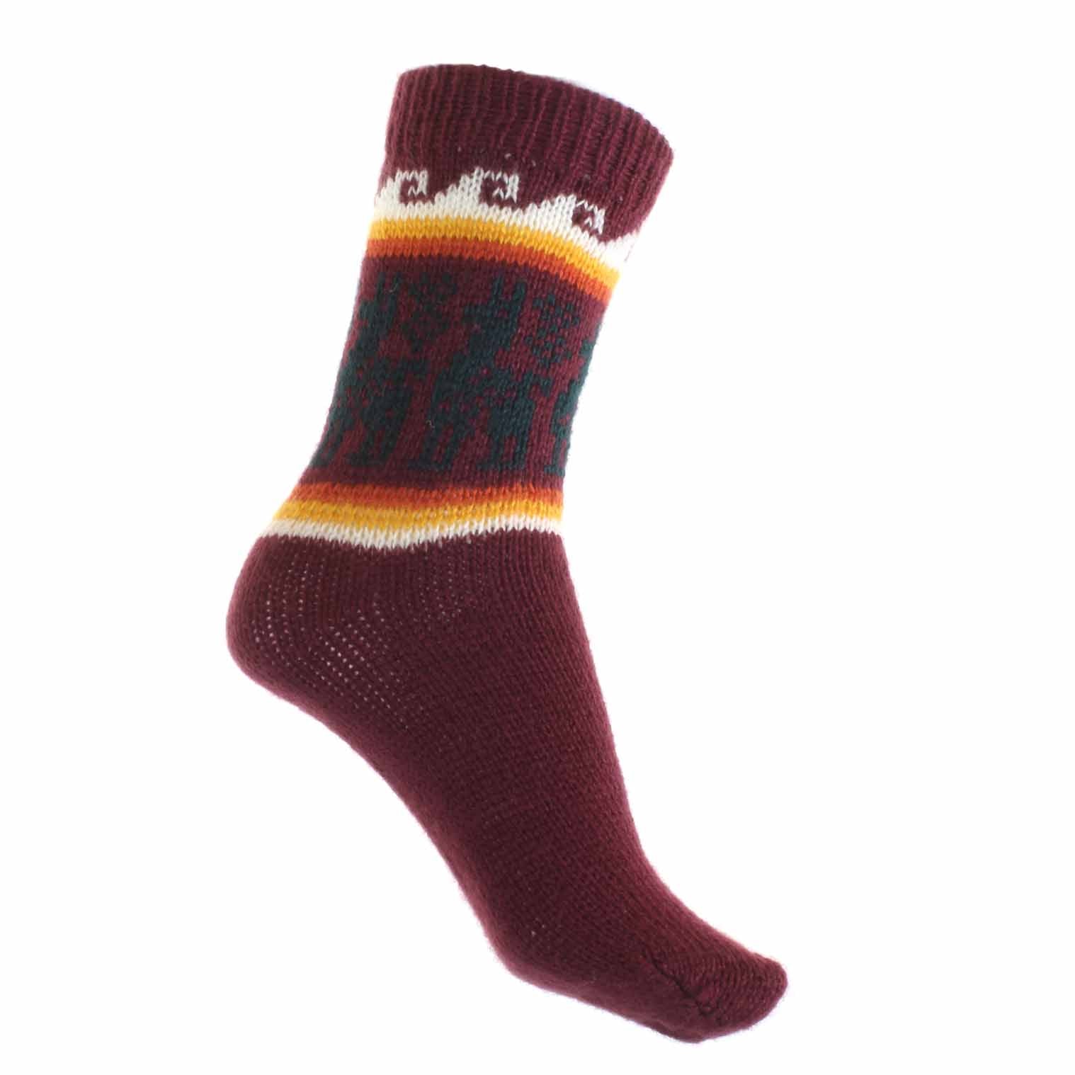 Burgundy | Llama Socks