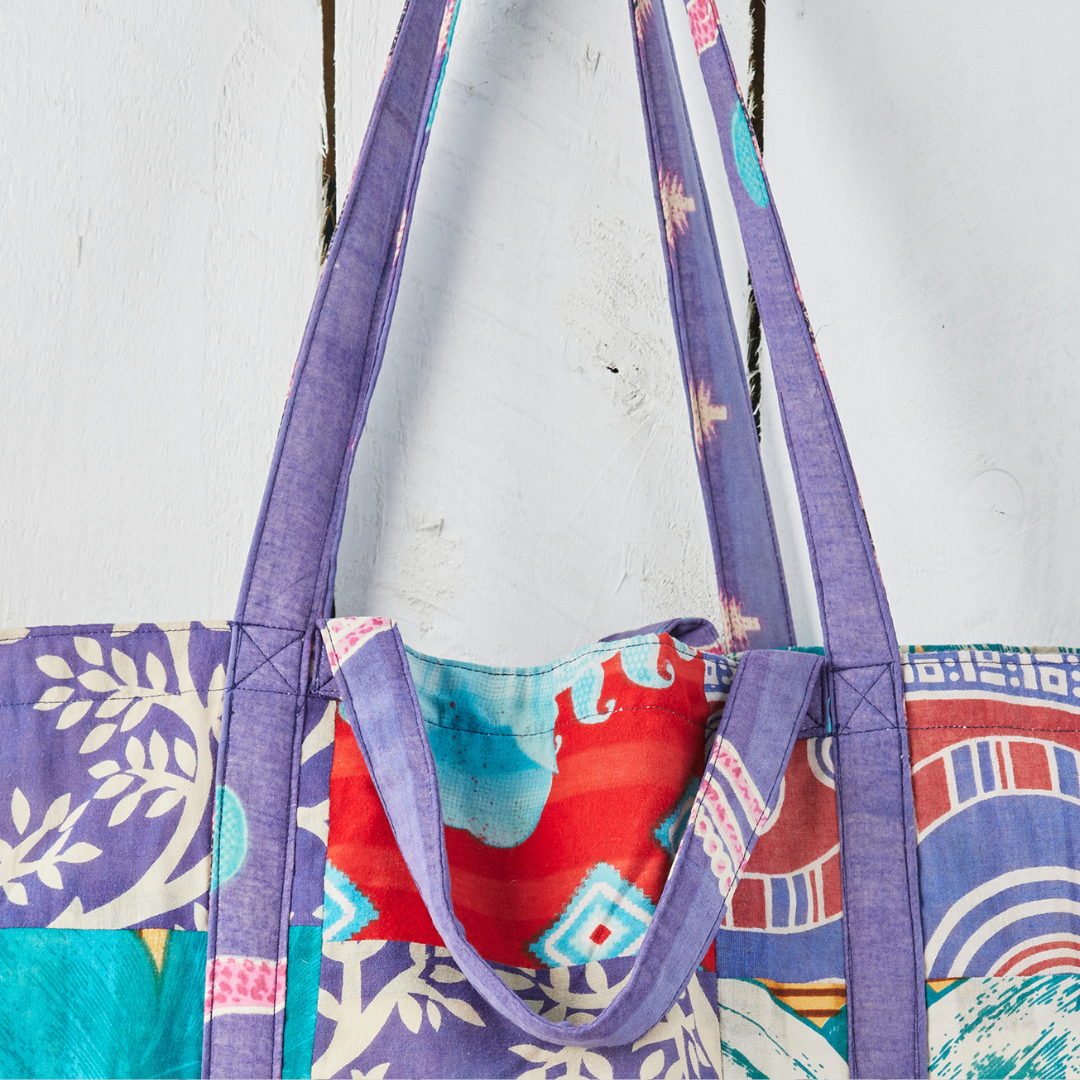 Patchwork Recycled Sari Shopping Bag | Namaste