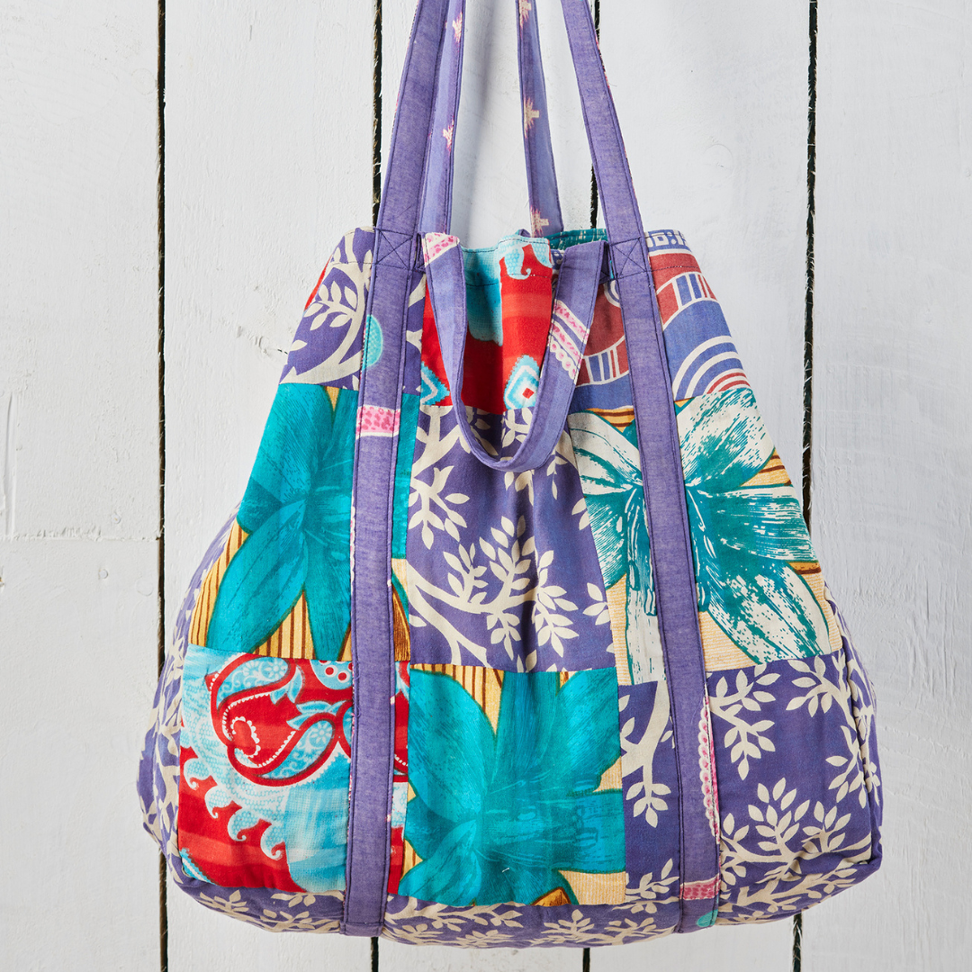 Patchwork Recycled Sari Shopping Bag | Namaste
