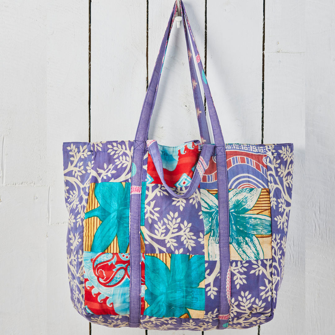 Patchwork Recycled Sari Shopping Bag | Namaste