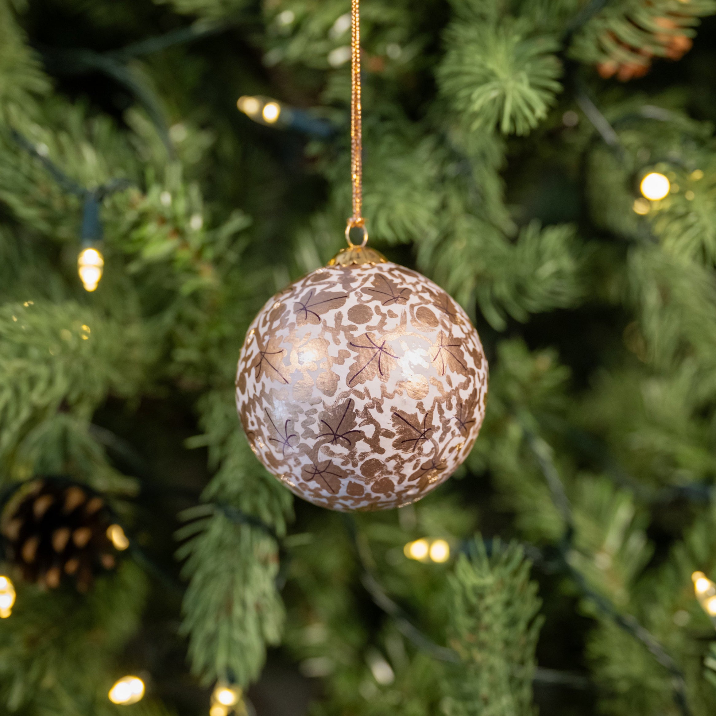 Gold Leaf Hand Painted Christmas Bauble | British Red Cross Shop