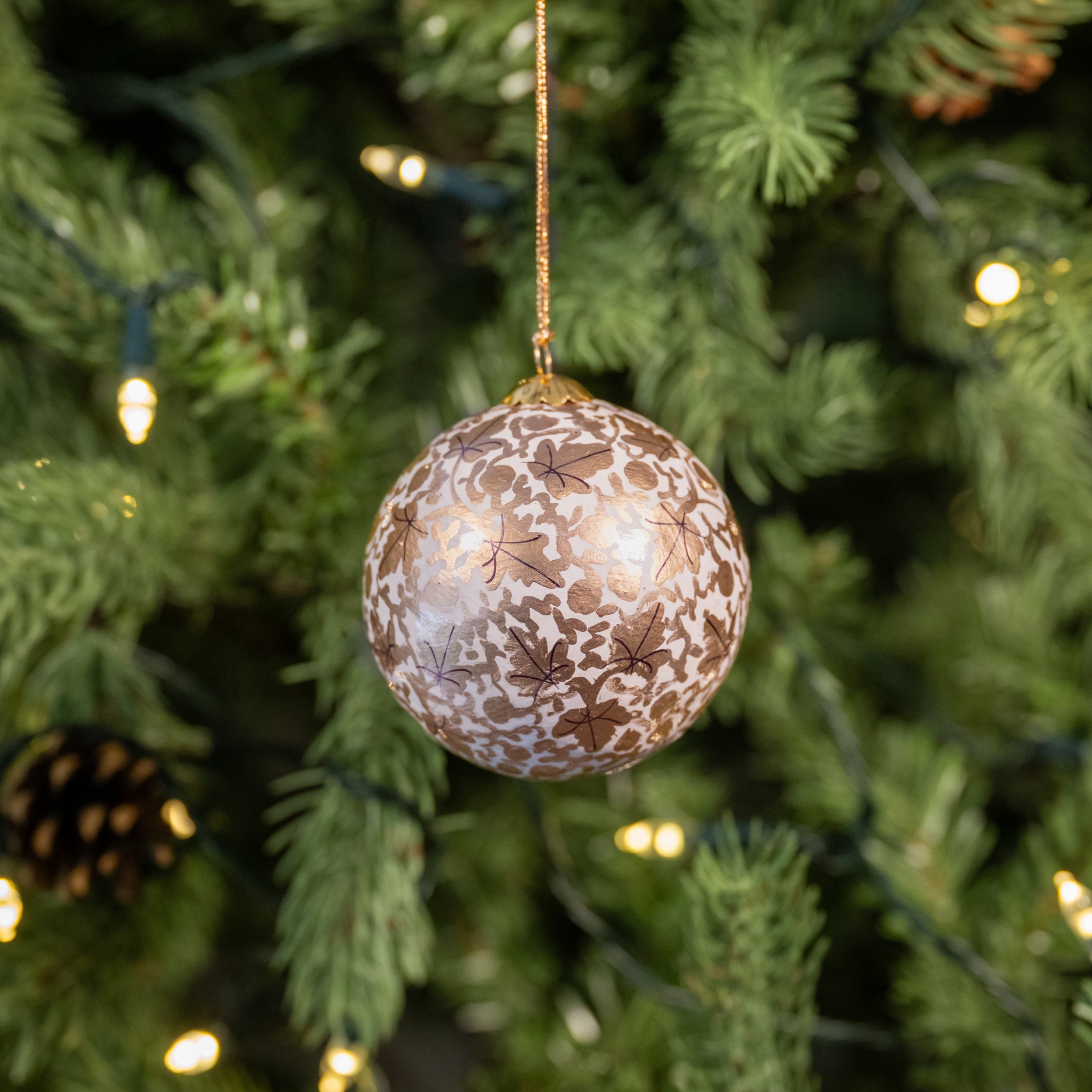 Gold Leaf Hand Painted Christmas Bauble | British Red Cross Shop