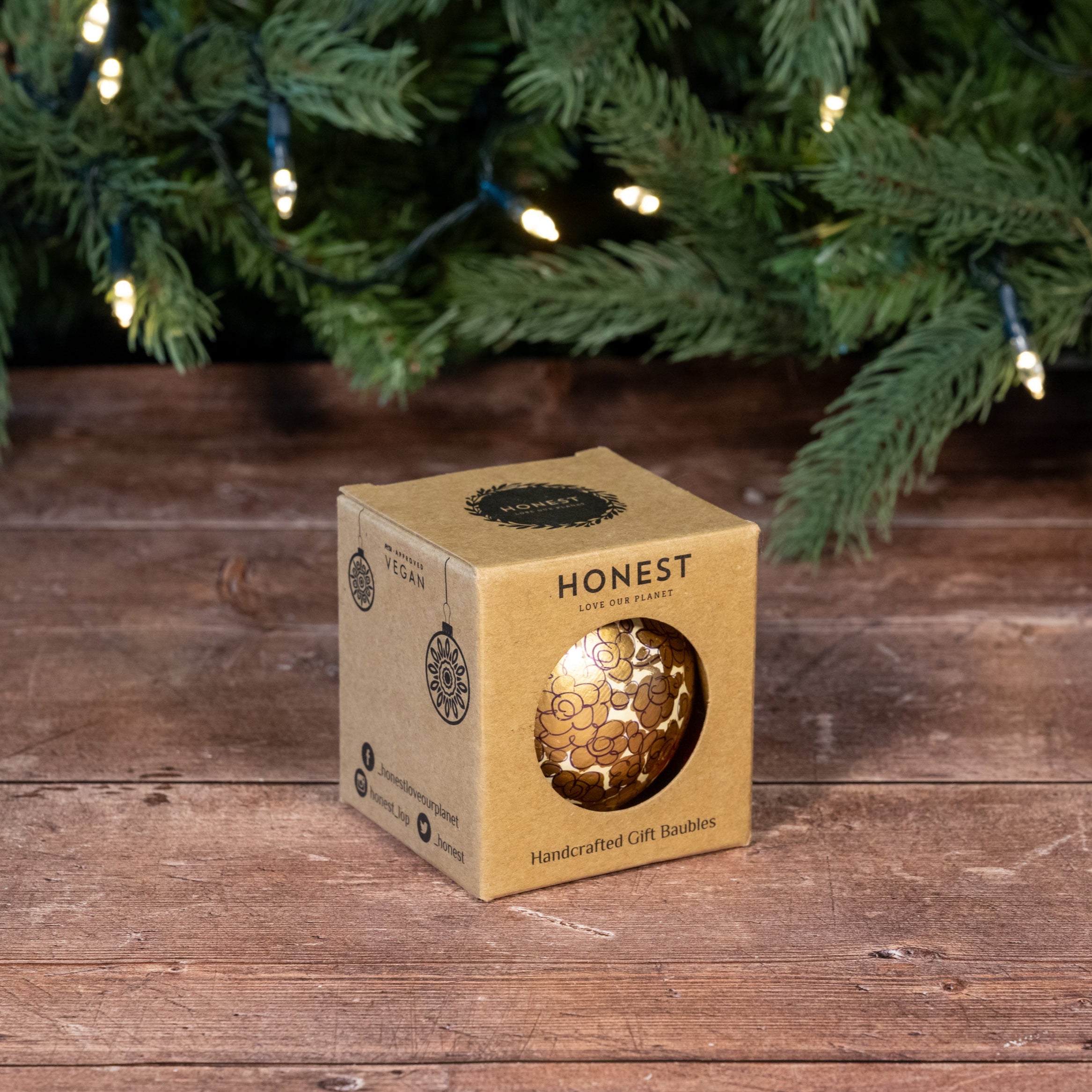 Enchanted Gold Hand Painted Christmas Bauble | British Red Cross Shop