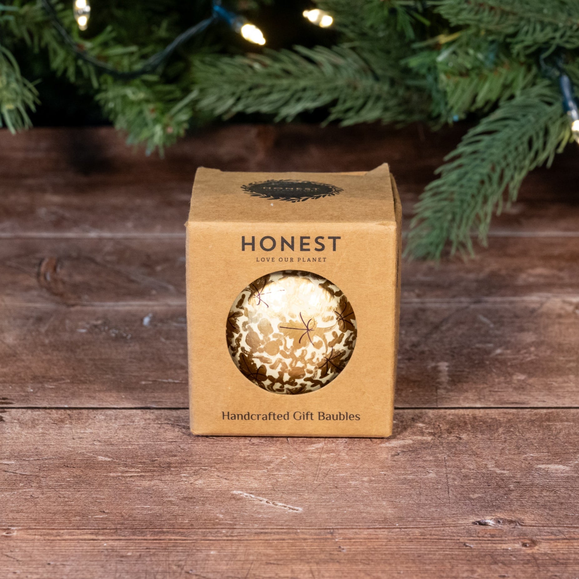 Gold Leaf Hand Painted Christmas Bauble | British Red Cross Shop