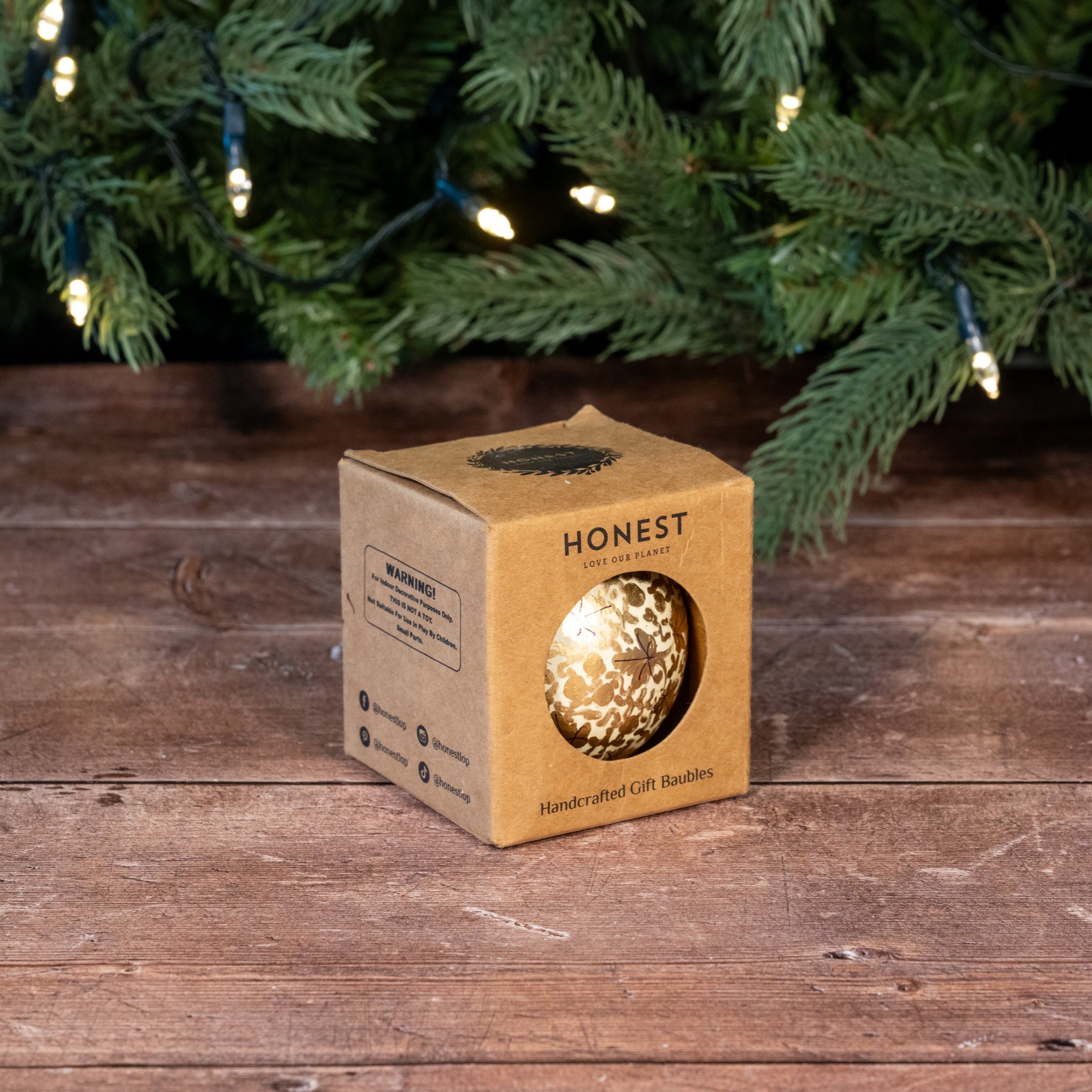 Gold Leaf Hand Painted Christmas Bauble | British Red Cross Shop