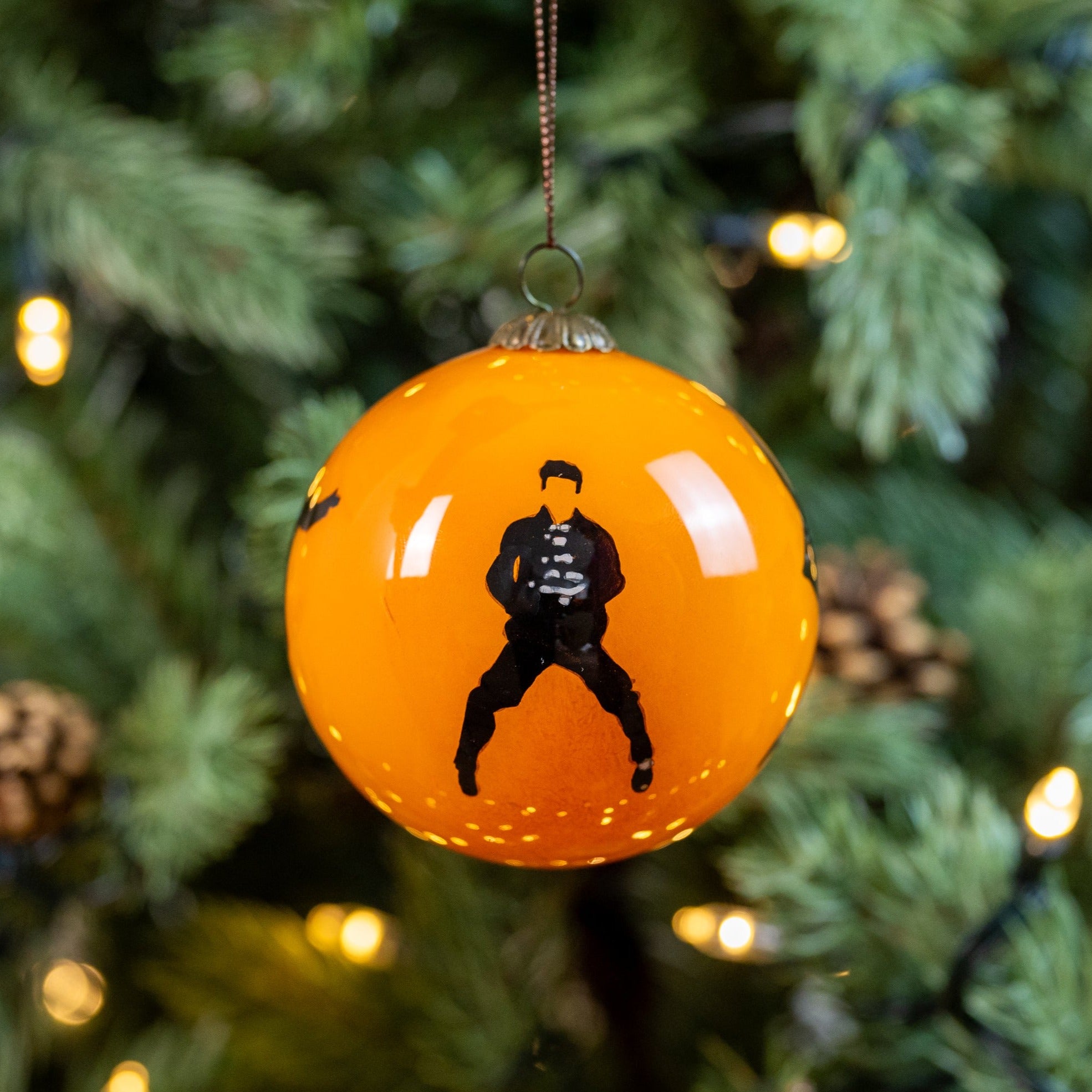 Elvis Hand Painted Glass Christmas Bauble