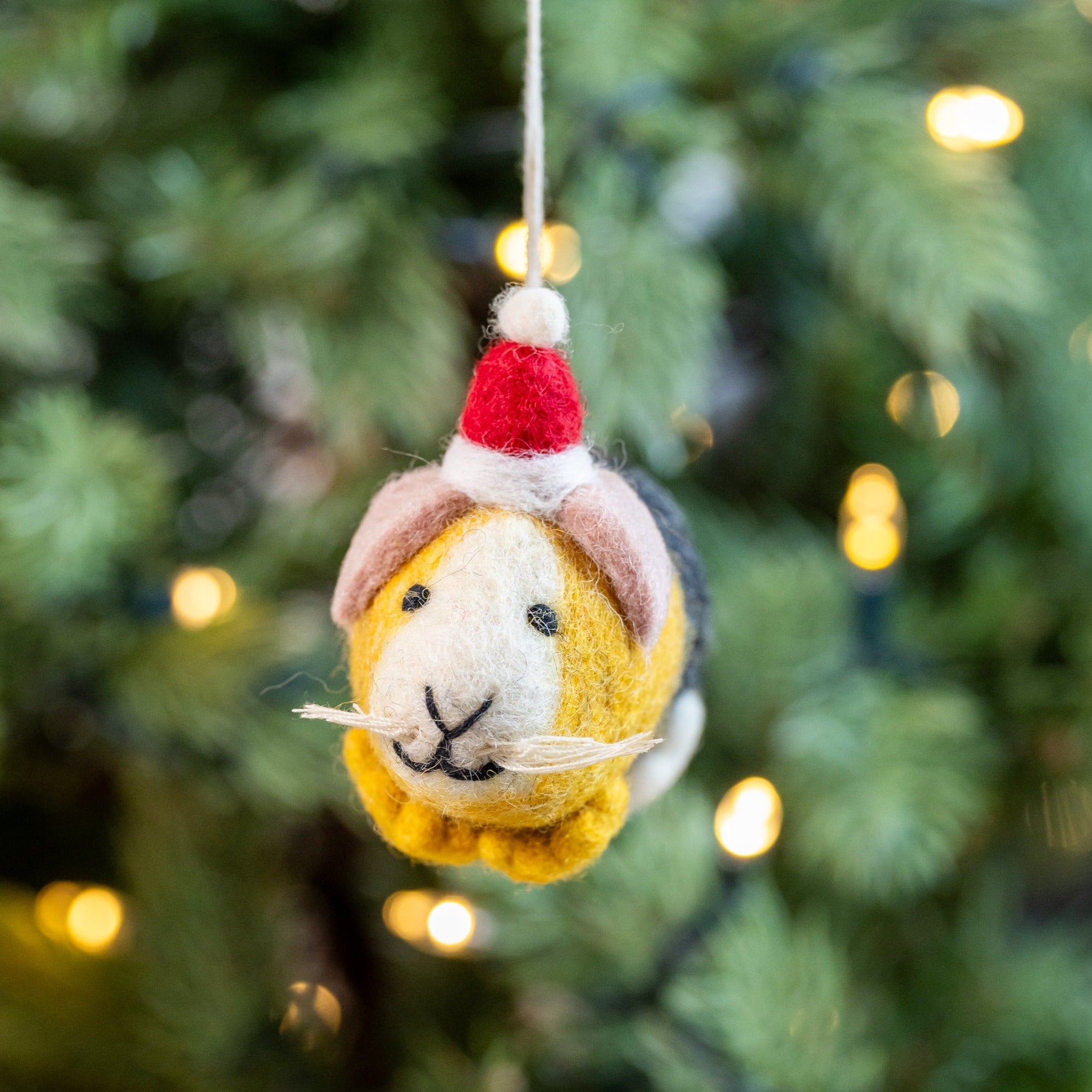 Guinea Pig with Hat  | Handmade Christmas Decoration