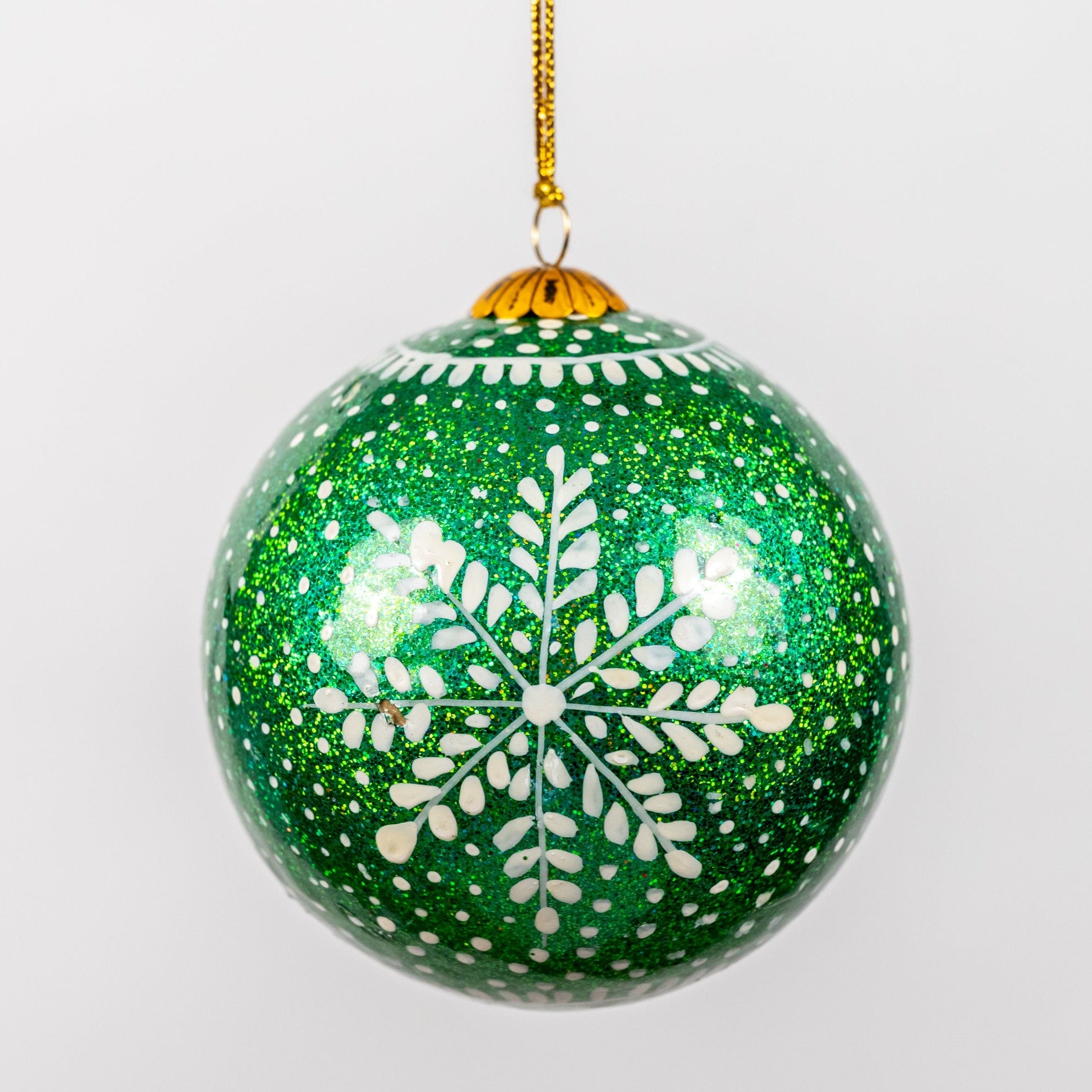 Frozen Green Hand Painted Christmas Bauble | British Red Cross Shop