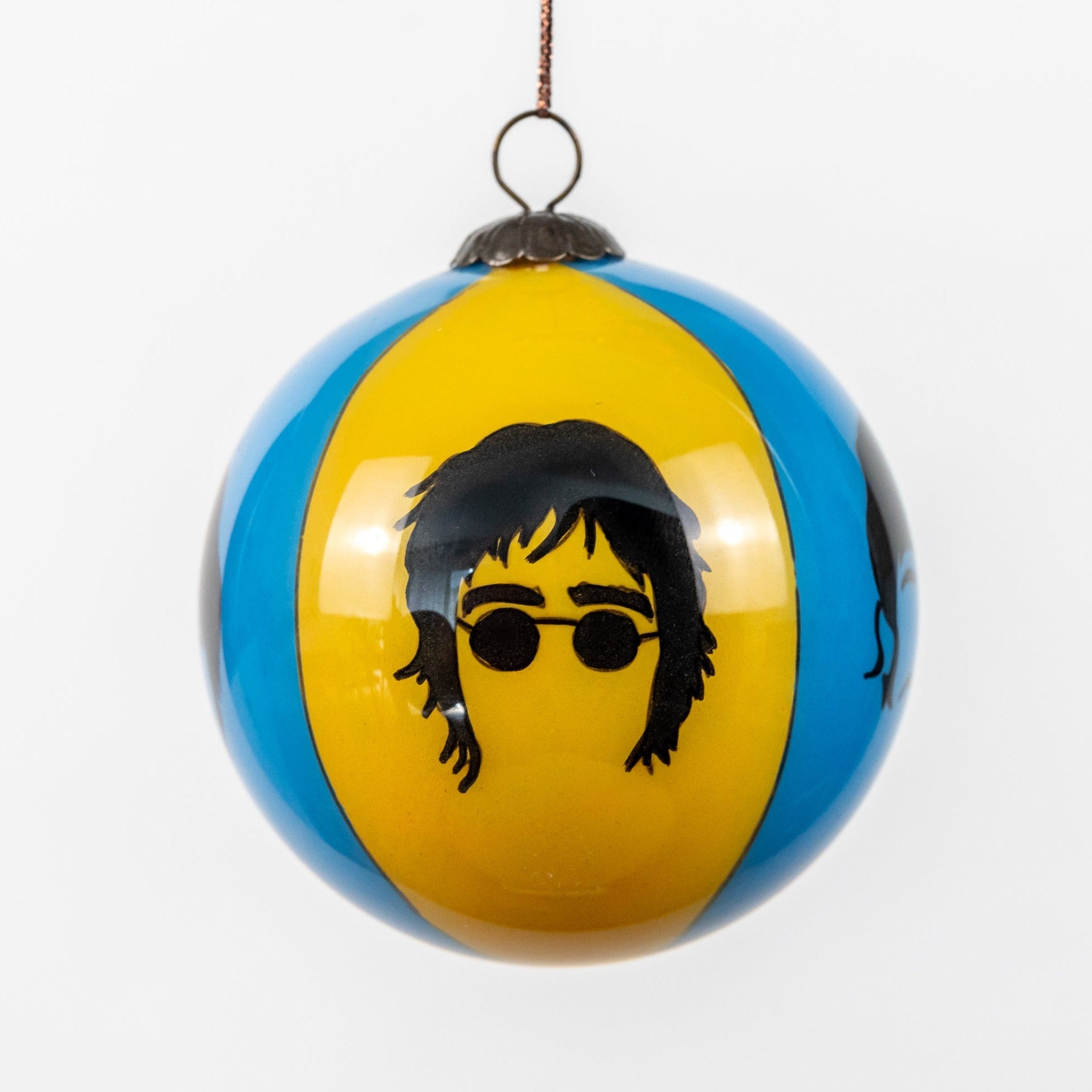 Beatles Hand Painted Glass Christmas Bauble