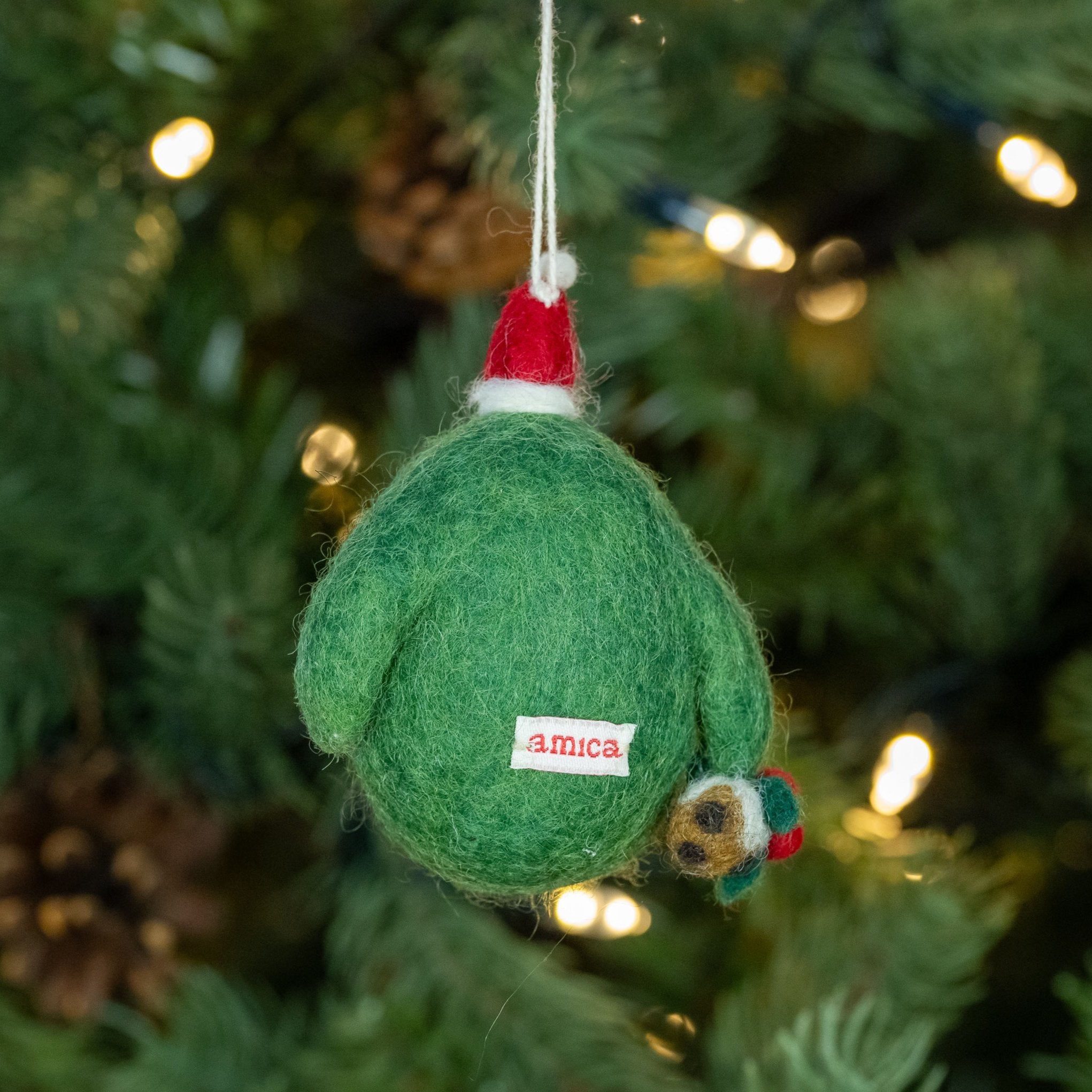 Back image of Christmas Avocado Handmade Felt Christmas Decoration