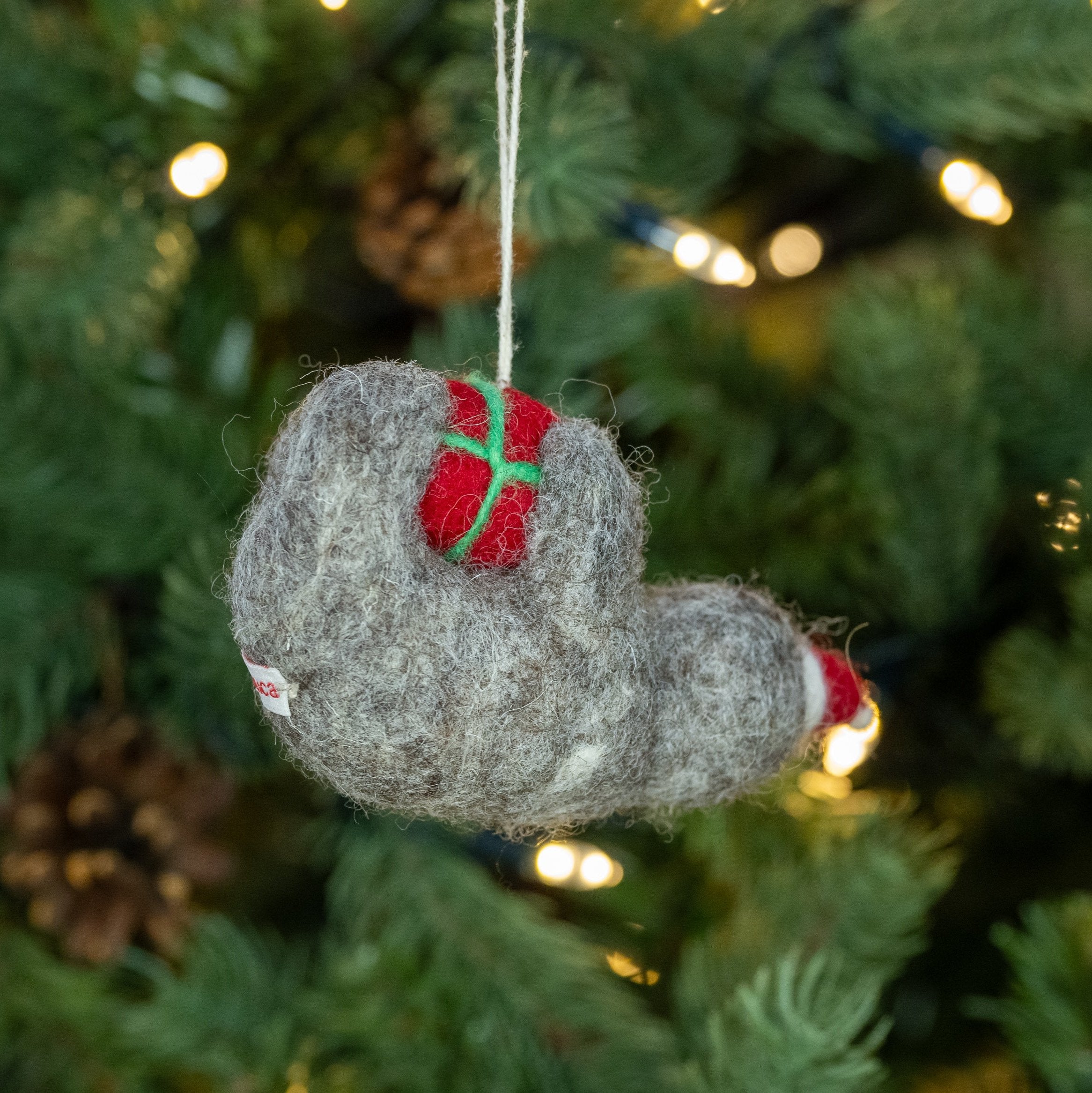 Sloth with Present  | Handmade Christmas Decoration