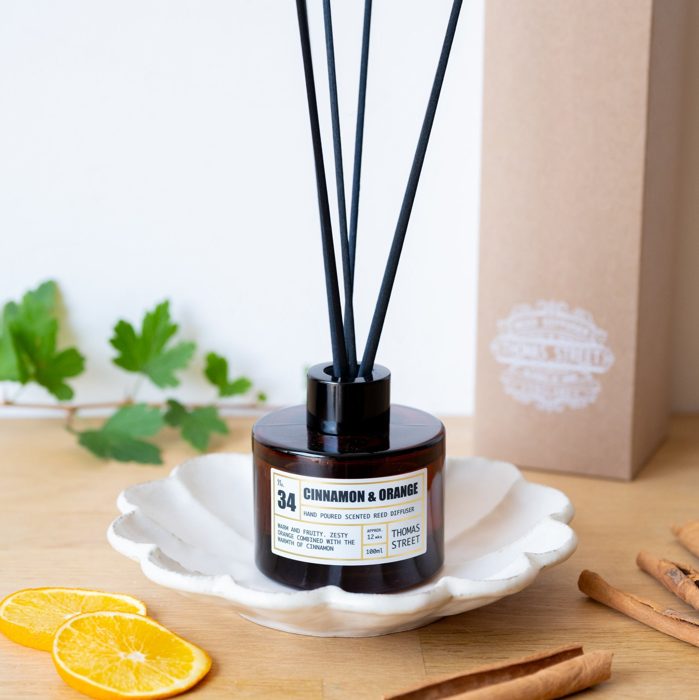 Thomas Street Cinnamon & Orange Scented Reed 100ml Room Diffuser