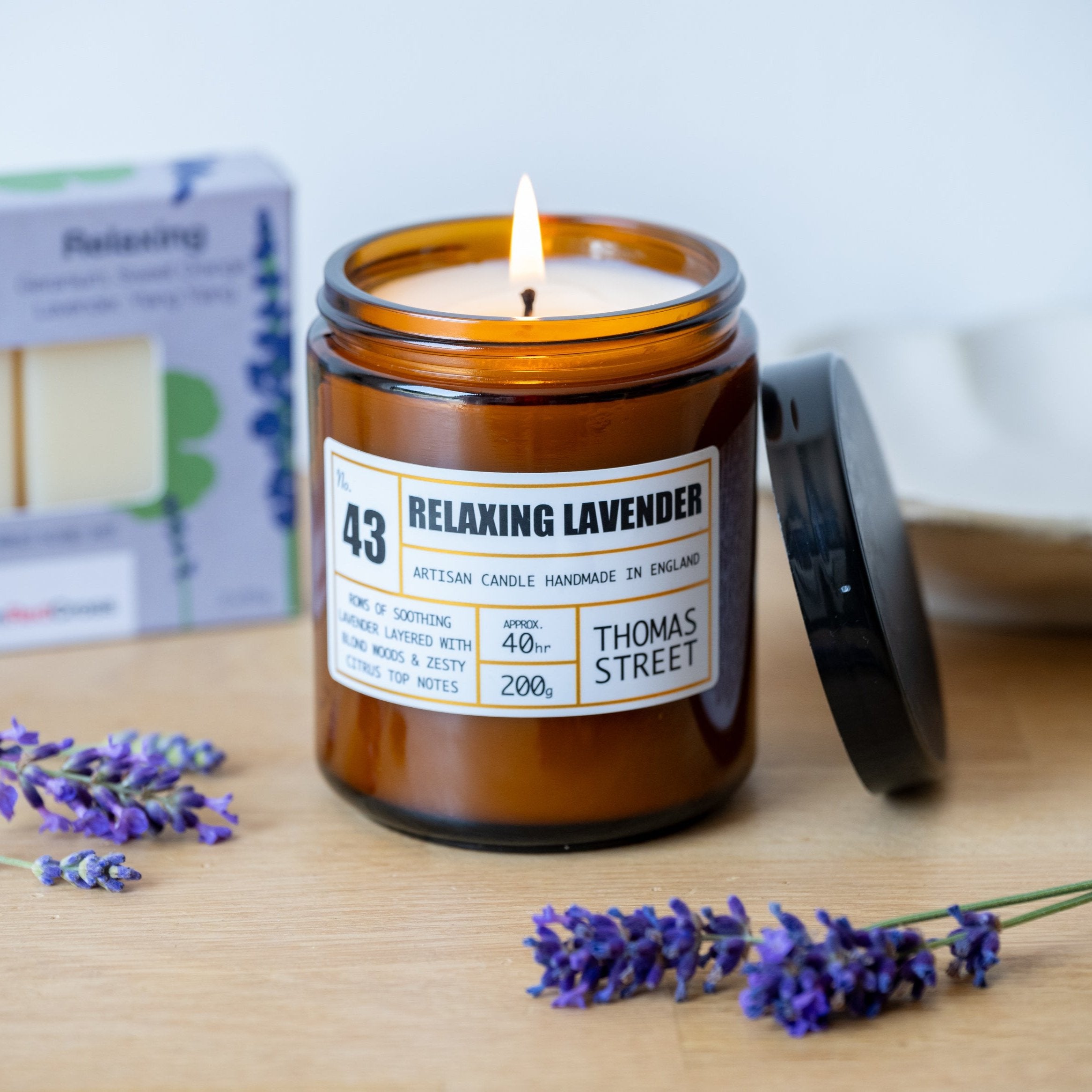 Thomas Street Relaxing Lavender Soy Wax Scented Candle 200g