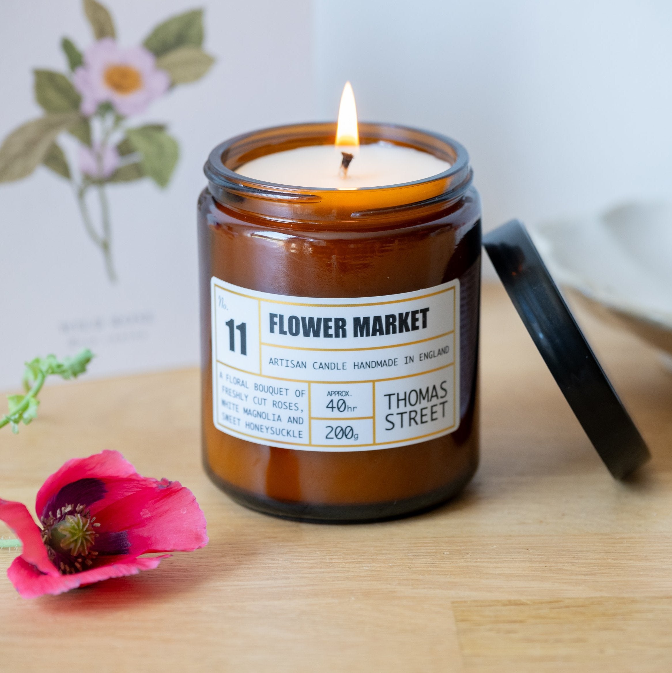 Thomas Street Flower Market Soy Wax Scented Candle 200g