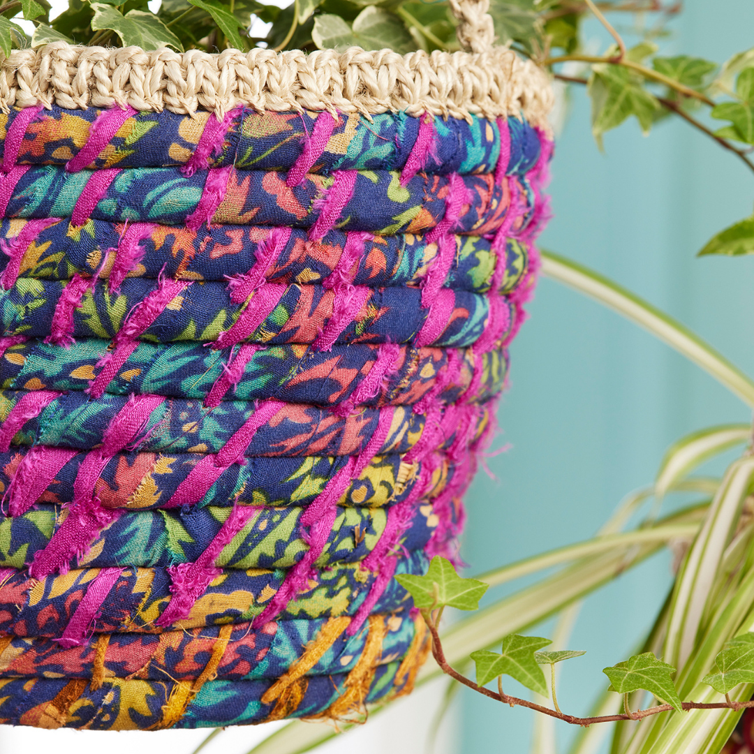 Recycled Sari Hanging Plant Basket | Namaste