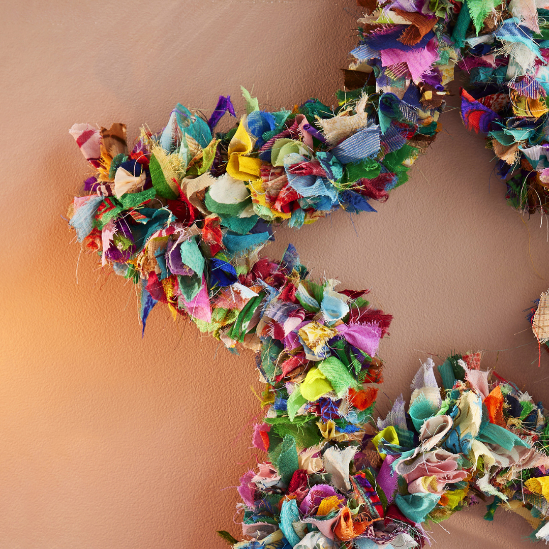 Recycled Sari Star Wreath | Namaste