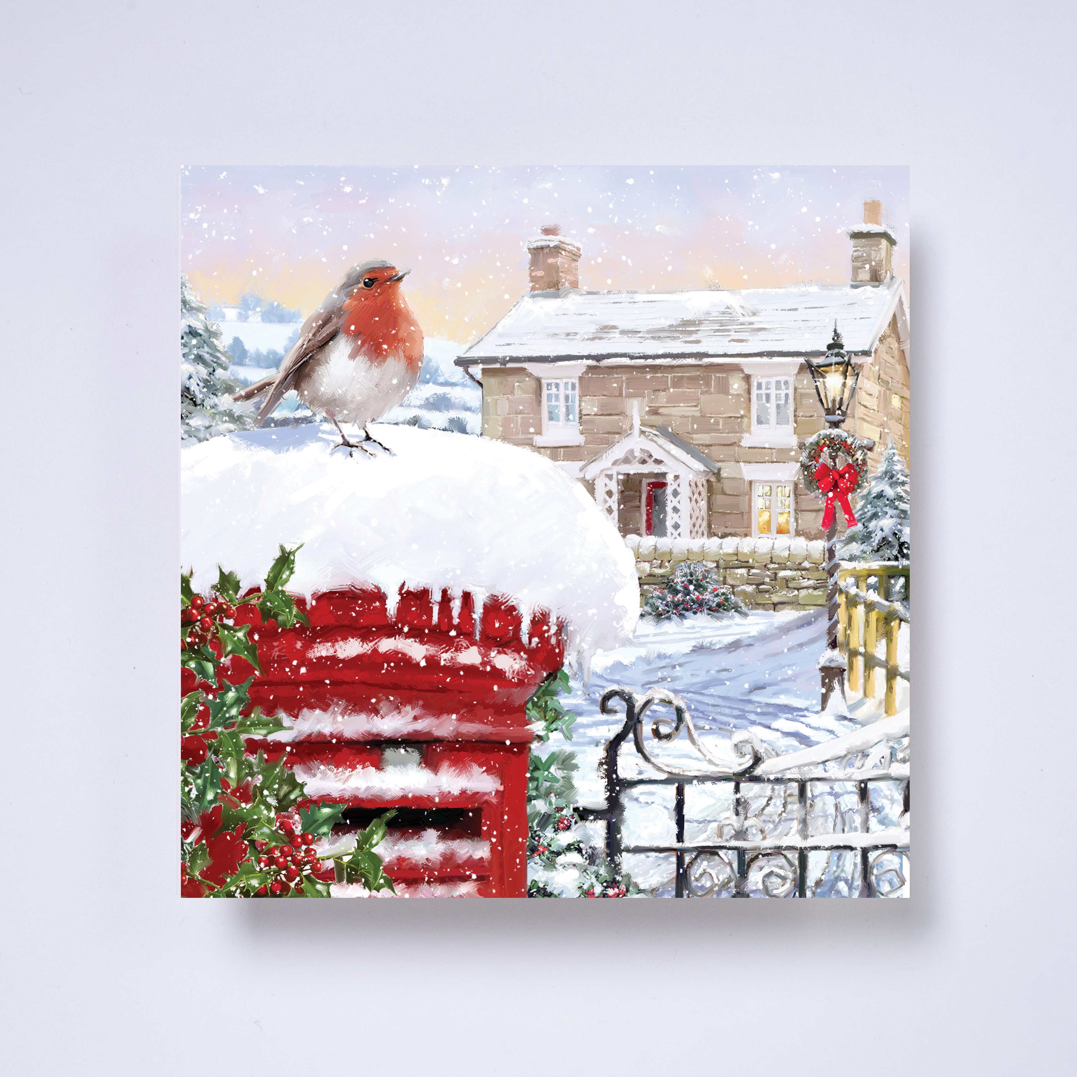 Village post - pack of 10 charity Christmas cards with envelopes