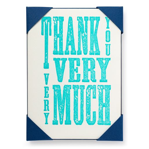 Thank You Very Much- 5 pack Letterpress Cards-  Archivist