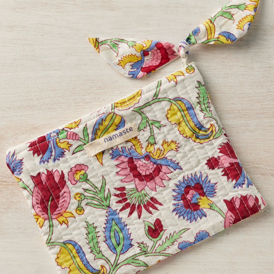 Shvanthi Block Print Pouch | Namaste