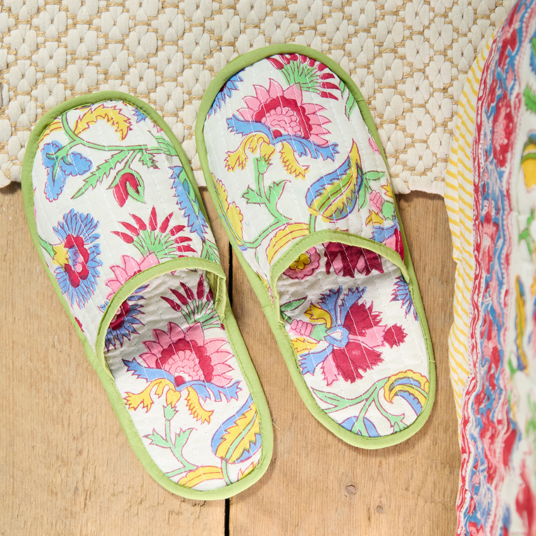 Shvanthi Block Print Slippers | Namaste