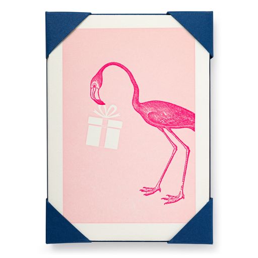 Flamingo- 5 pack Letterpress Happy Birthday Cards-  Archivist
