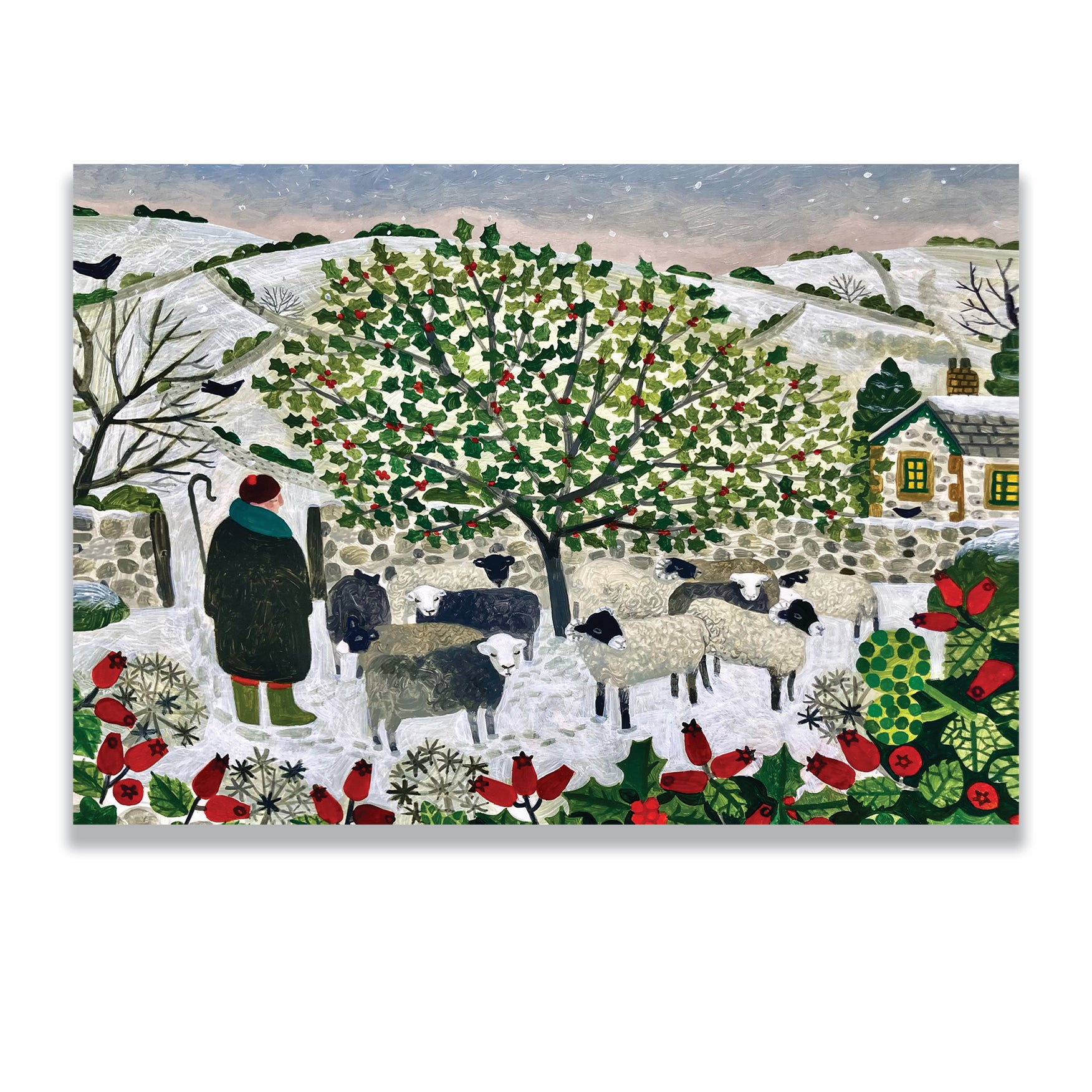 Shepherd & Holly | Pack of 10 charity Christmas cards with envelopes