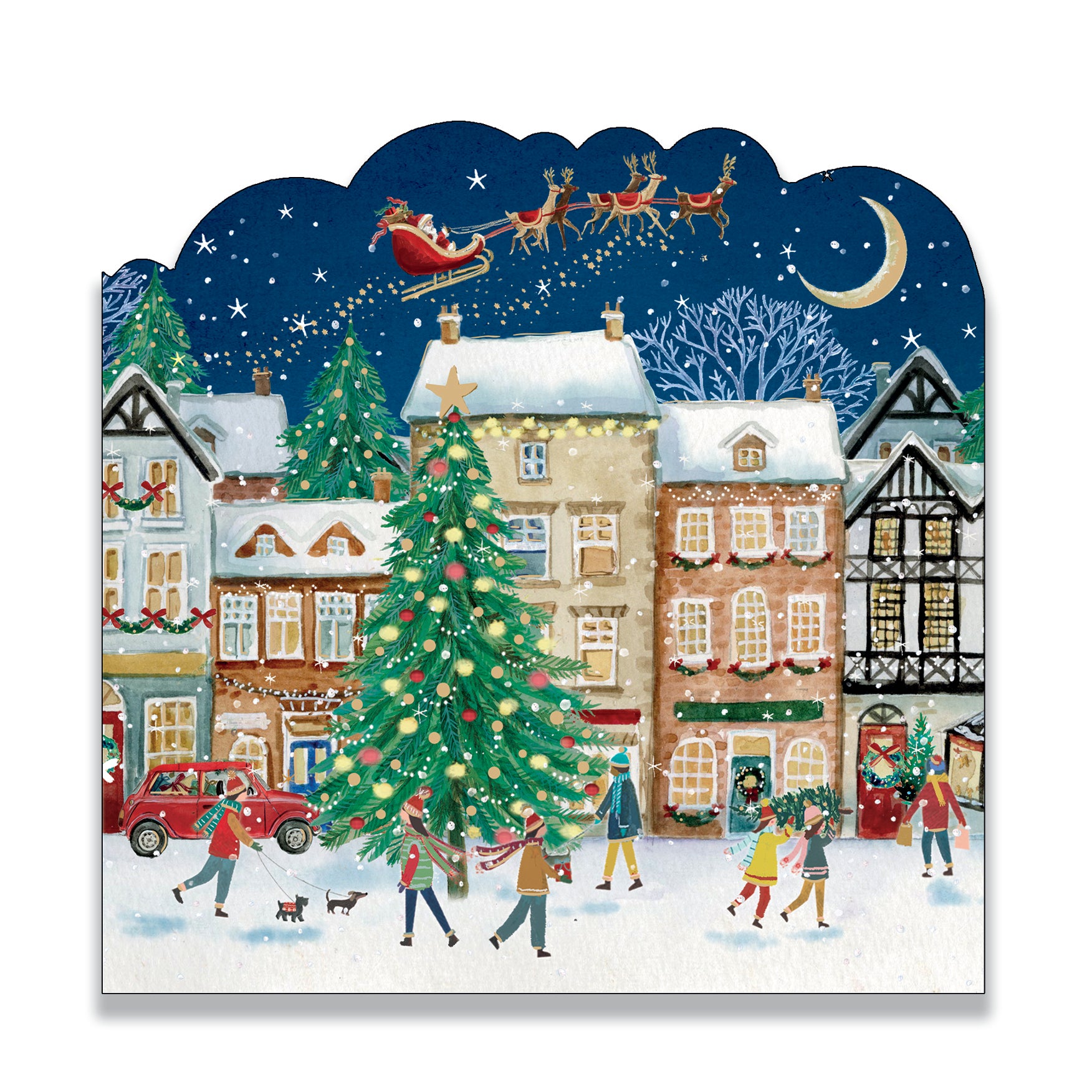 Winter village | Pack of 10 charity Christmas cards with envelopes