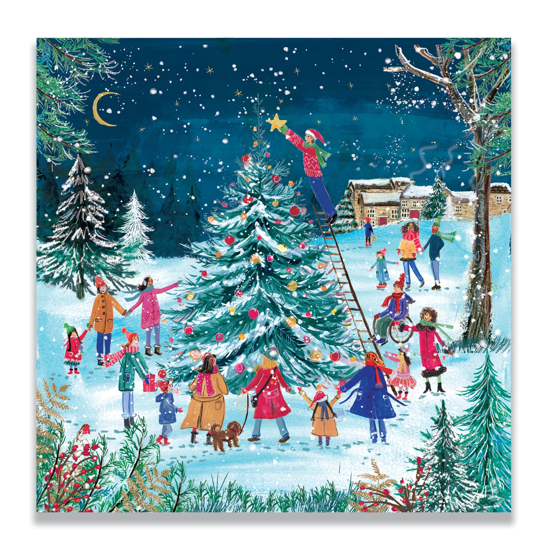 Decorating the Tree | Pack of 10 charity Christmas cards with envelopes