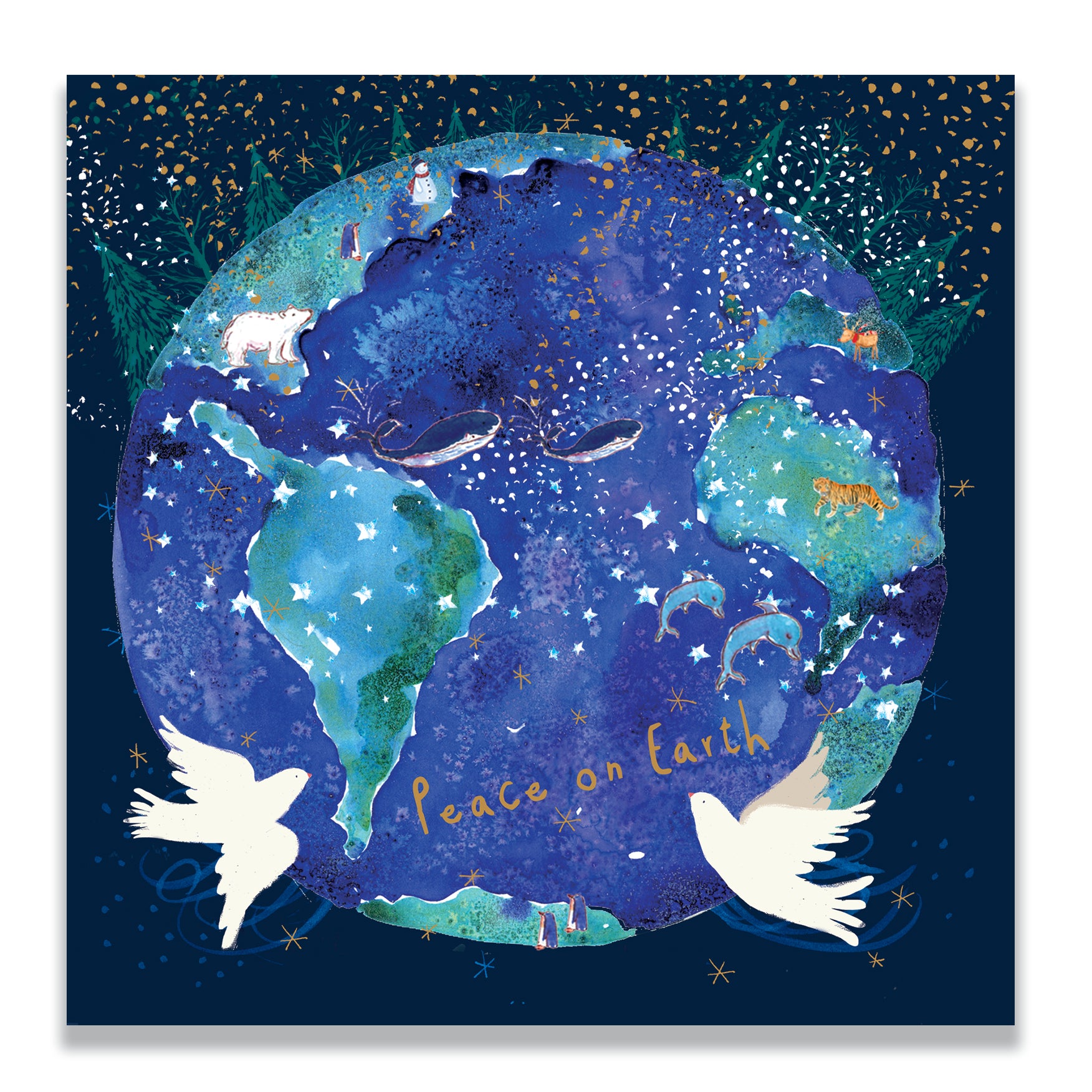 Peace on Earth | Pack of 10 charity Christmas cards with envelopes