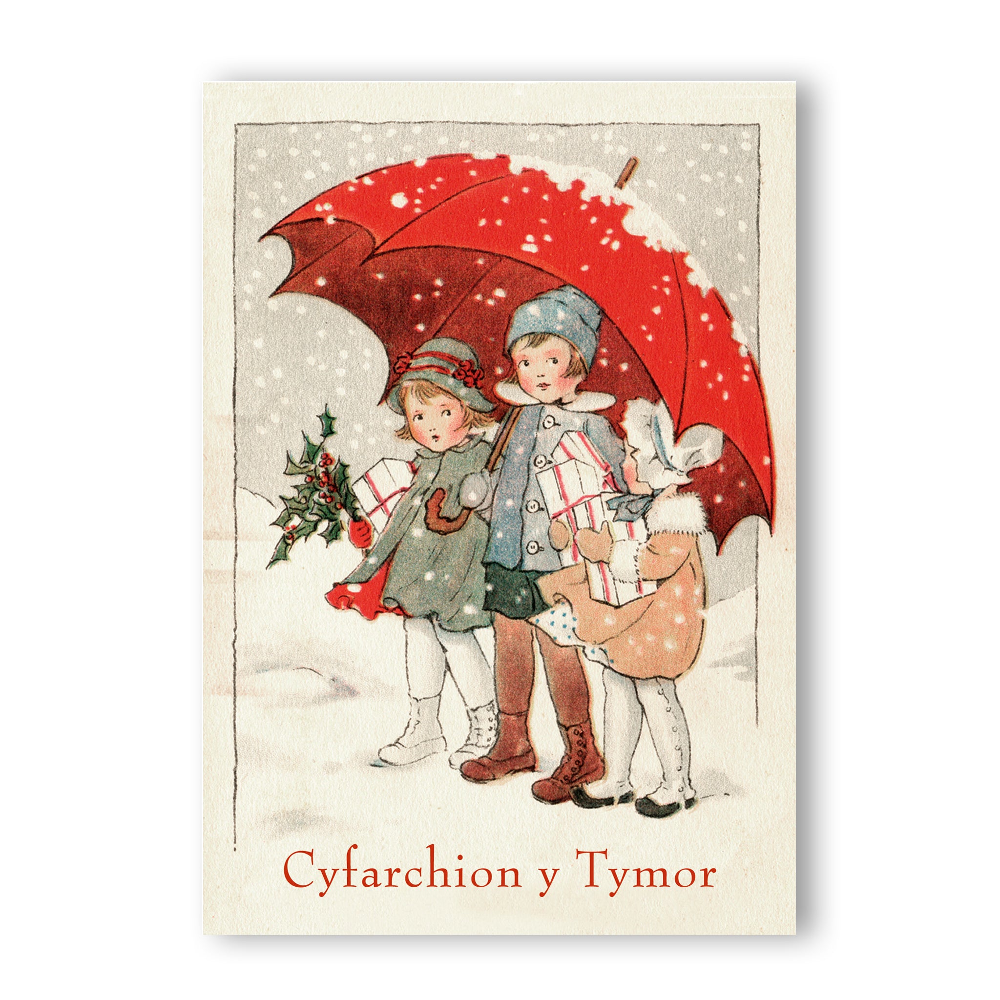 Cyfarchion y tymor slawer dydd - Welsh pack of 10 charity Christmas cards with envelopes