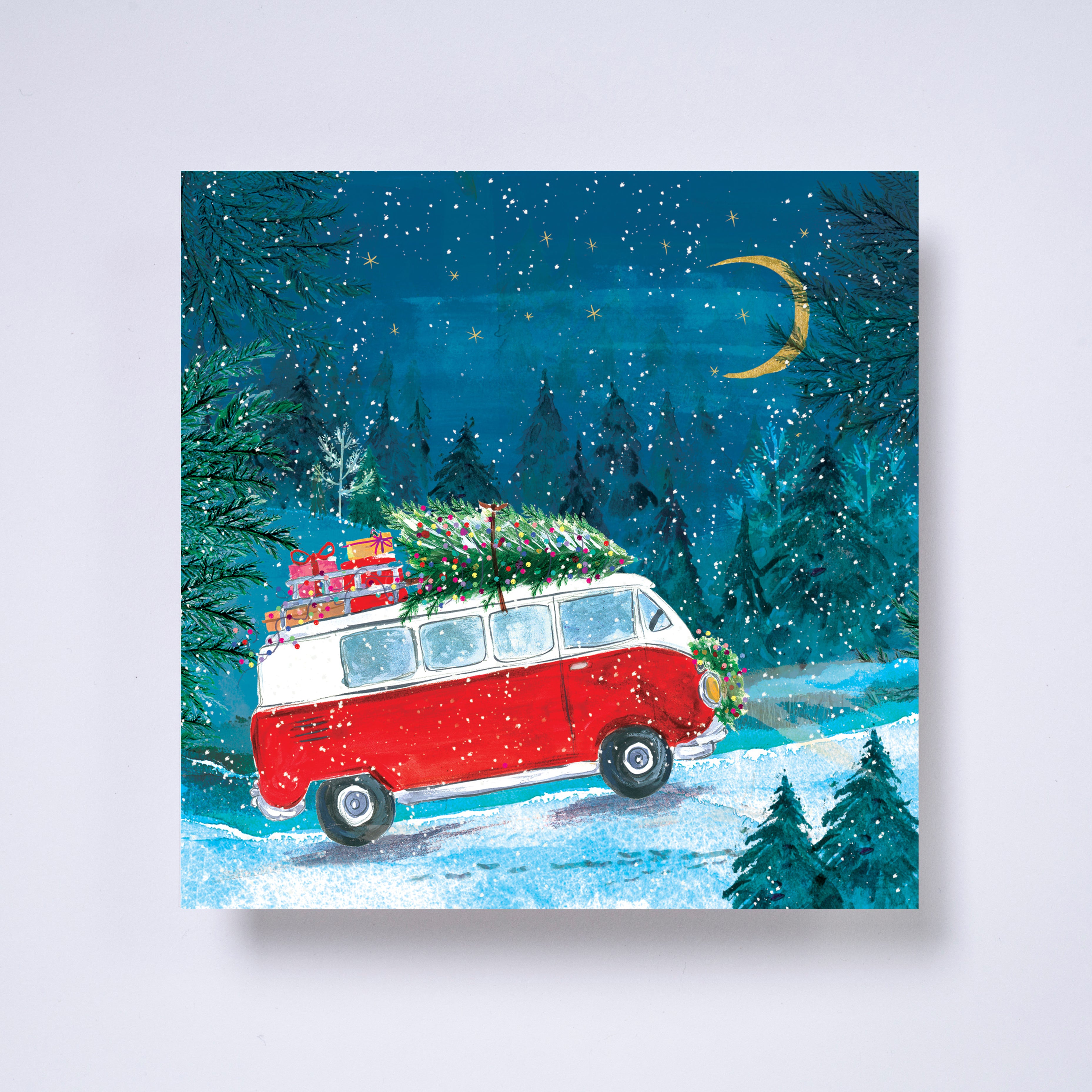 Winter campers - pack of 10 charity Christmas cards with envelopes