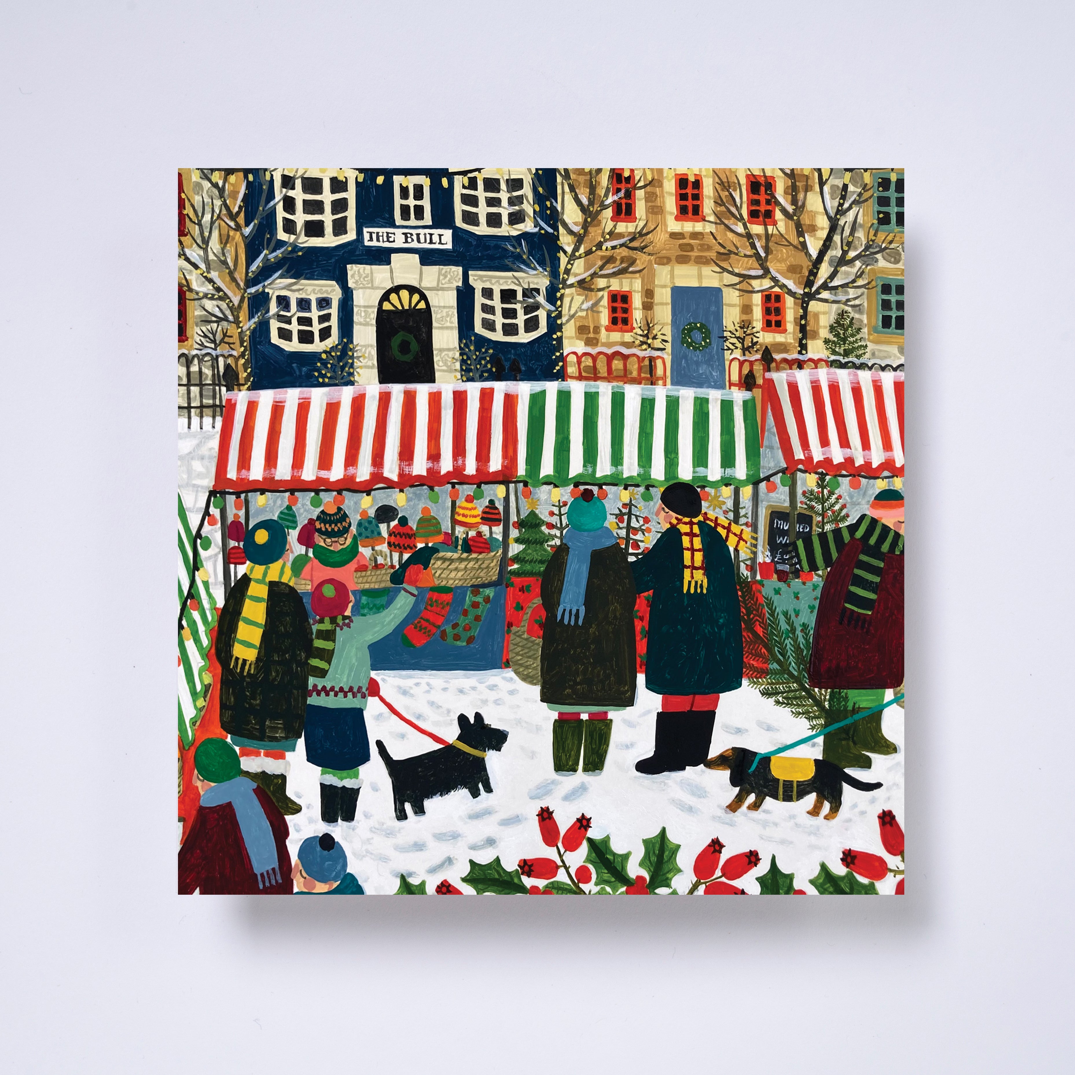 Festive market - pack of 10 charity Christmas cards with envelopes