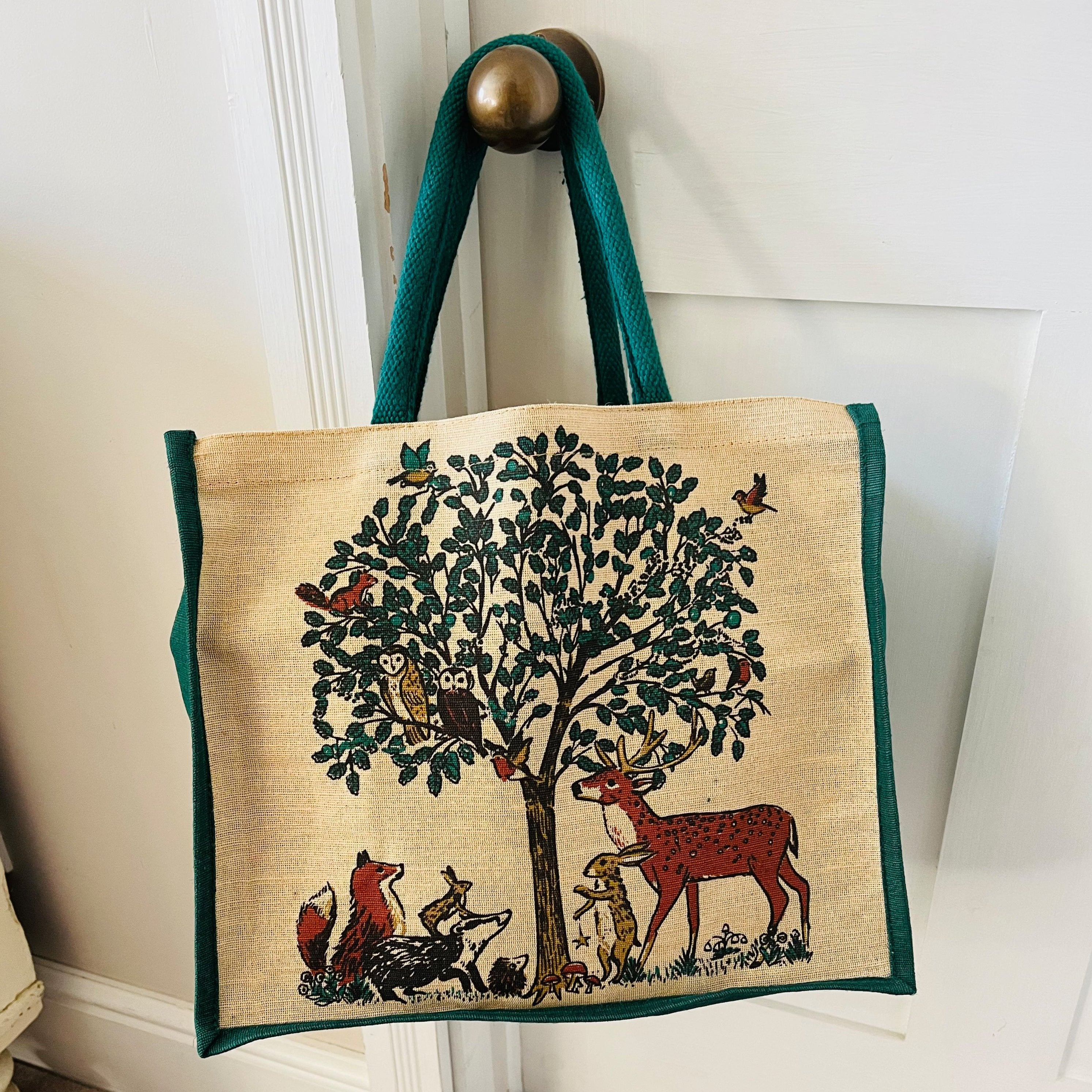 Woodland jute and cotton shopper