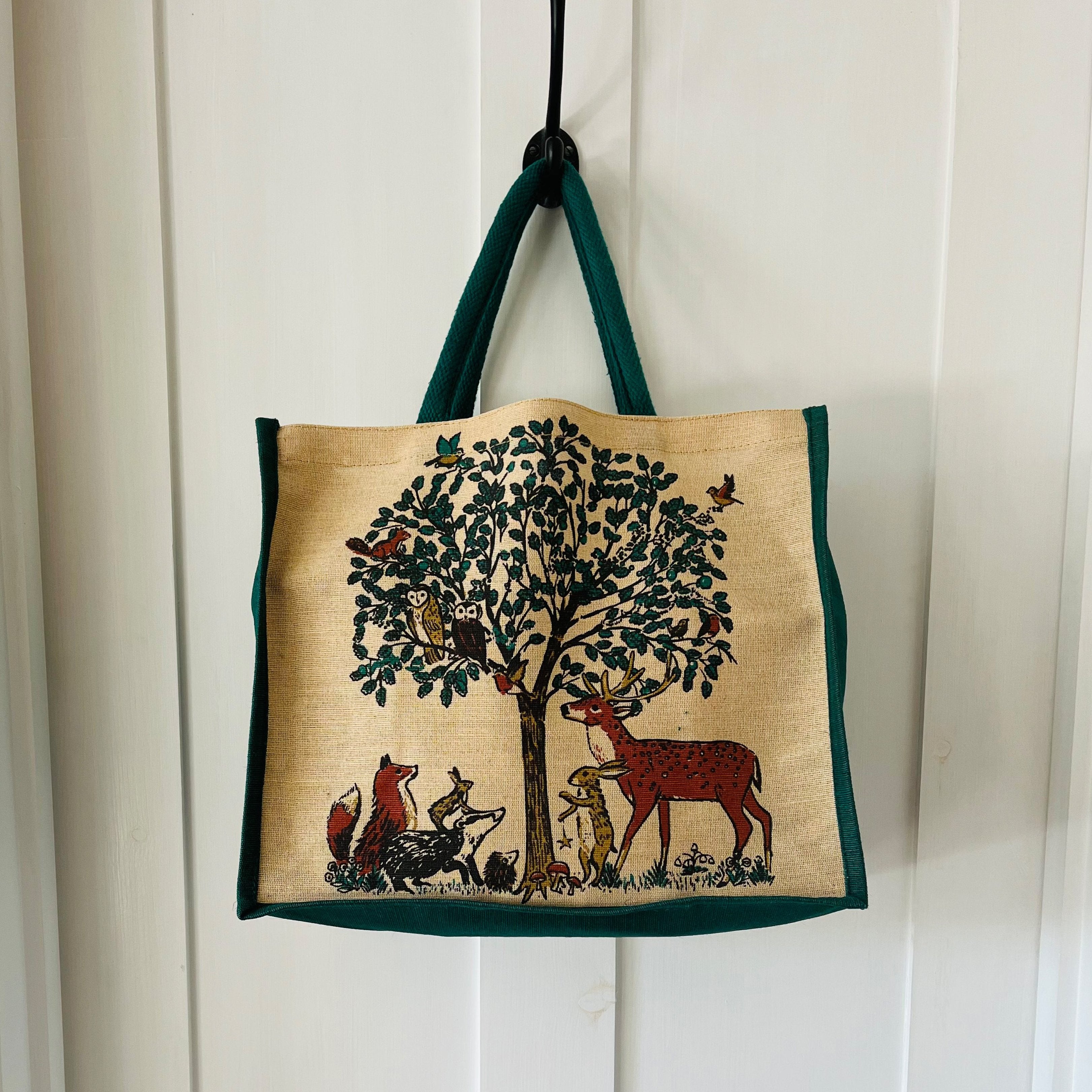 Woodland jute and cotton shopper