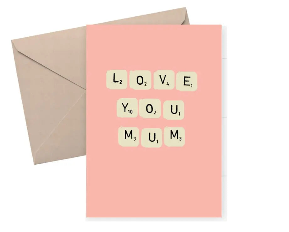 Love you Mum- Mother’s Day Card- Pink