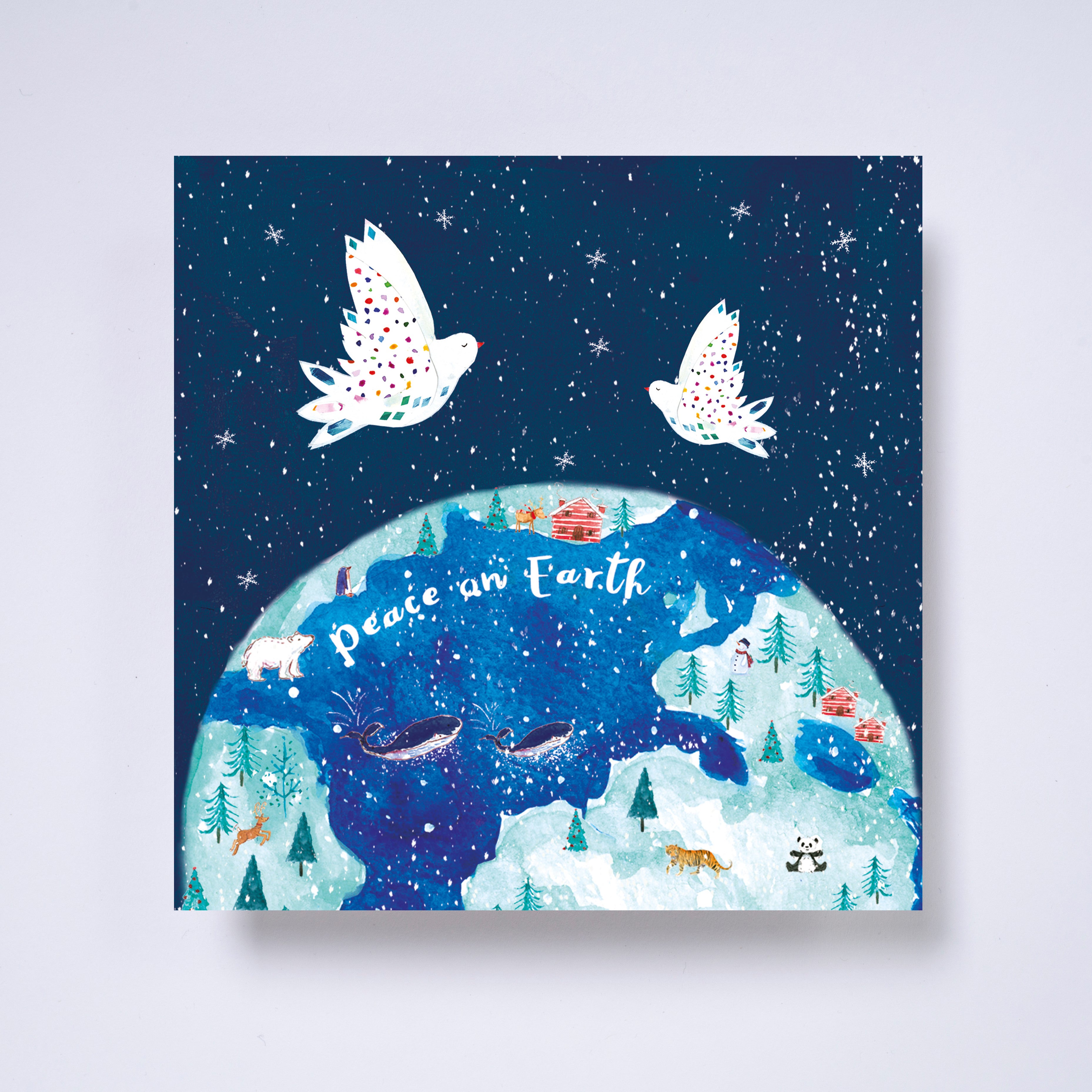 Peace planet - pack of 10 charity Christmas cards with envelopes