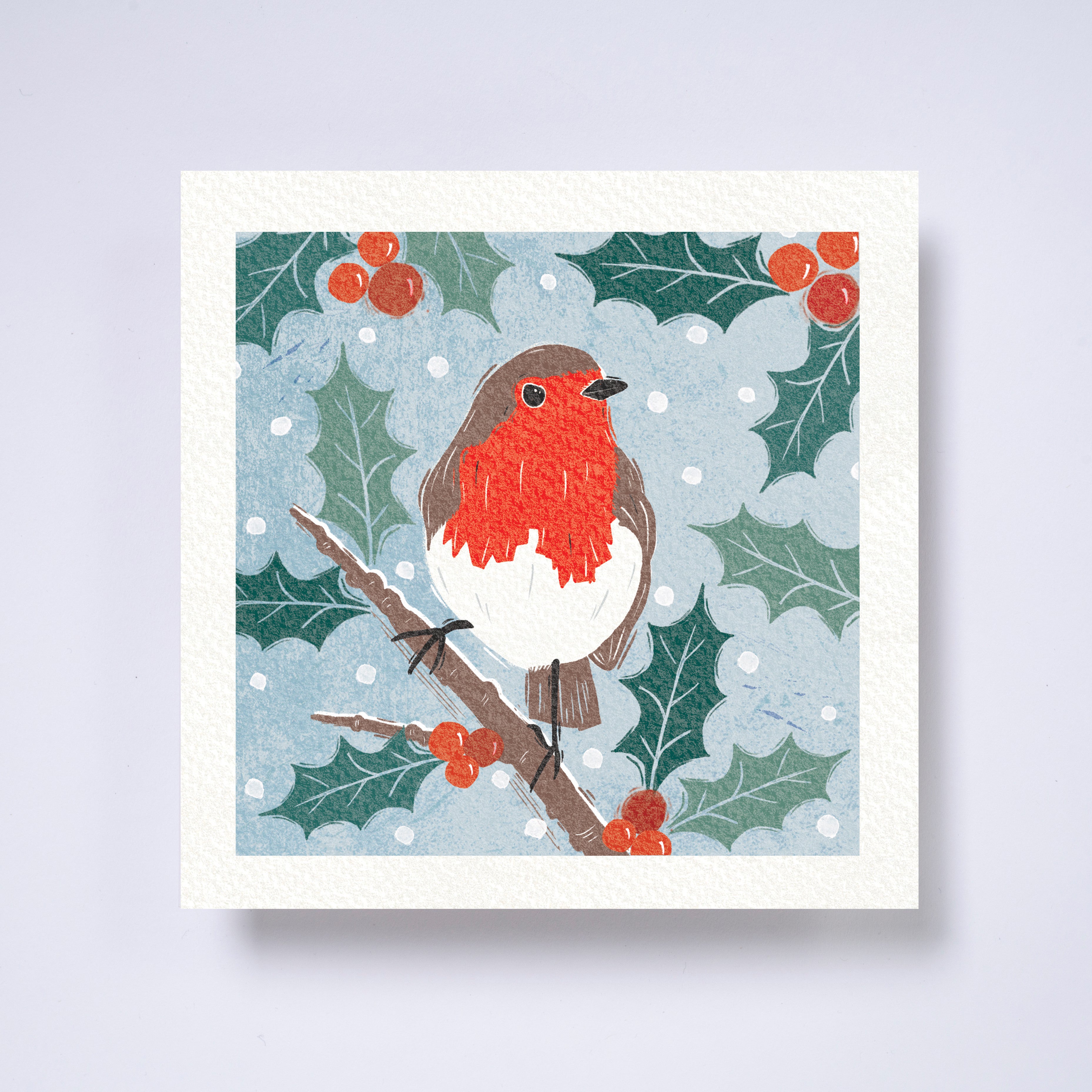 Robin redbreast - Welsh/English bilingual - pack of 10 charity Christmas cards with envelopes