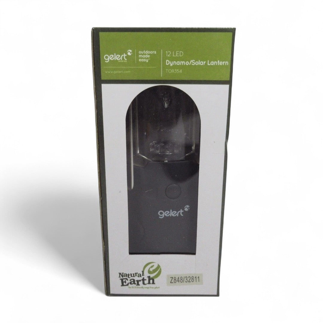 Front image of Gelert 12 LED Dynamo/Solar Lantern TOR354 Crank Handle
